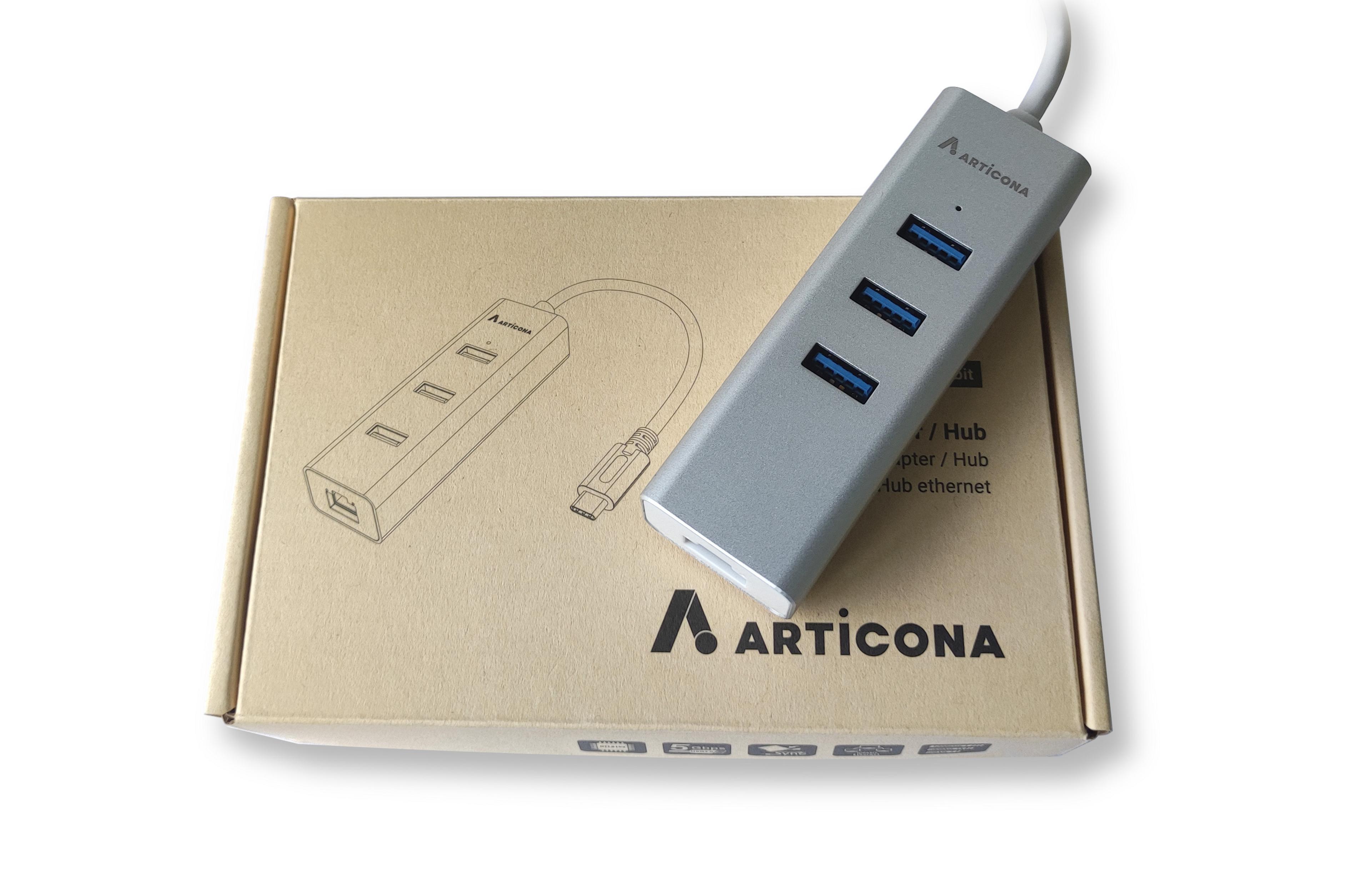 ARTICONA USB Hub 3.0 3-port USB-C + RJ45