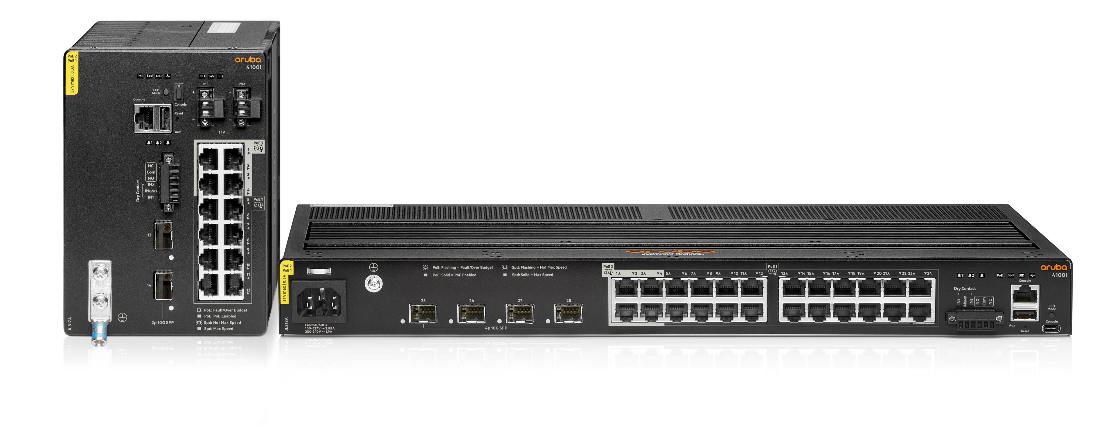 HPE Aruba 4100i 12G PoE DIN Switch