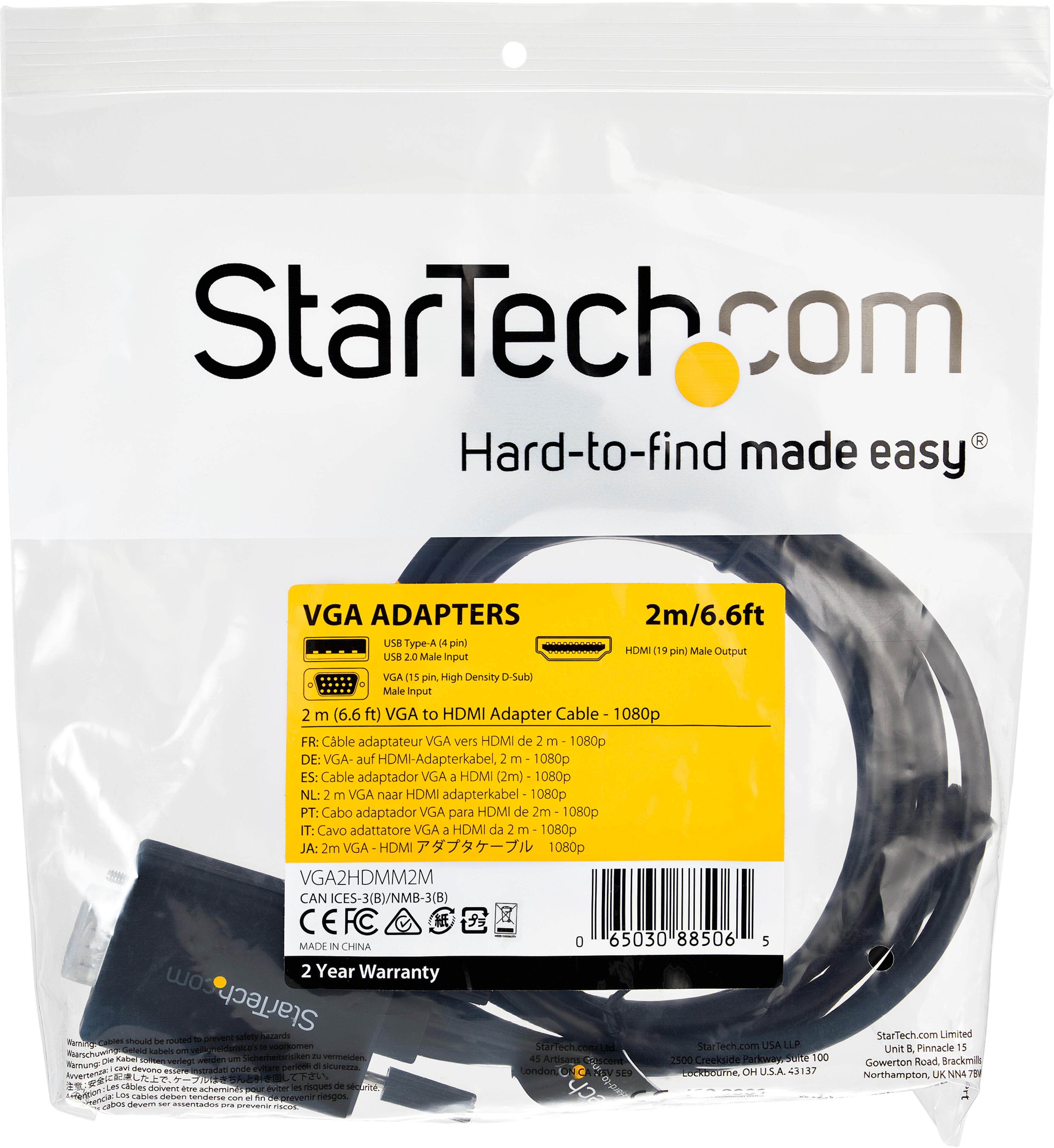 Câble VGA - HDMI StarTech 2 m