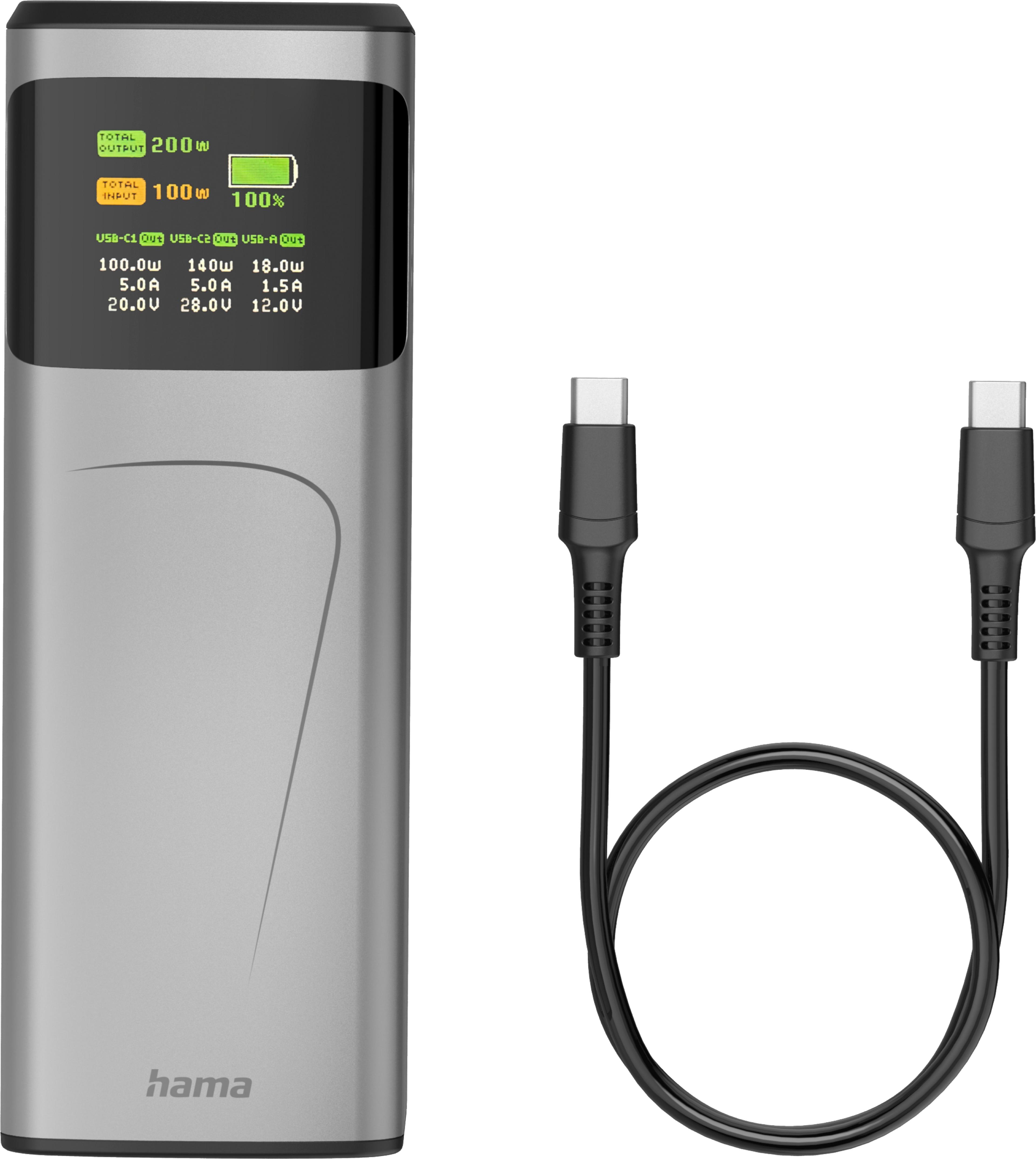 Hama 24,000mAh USB Powerbank Grey