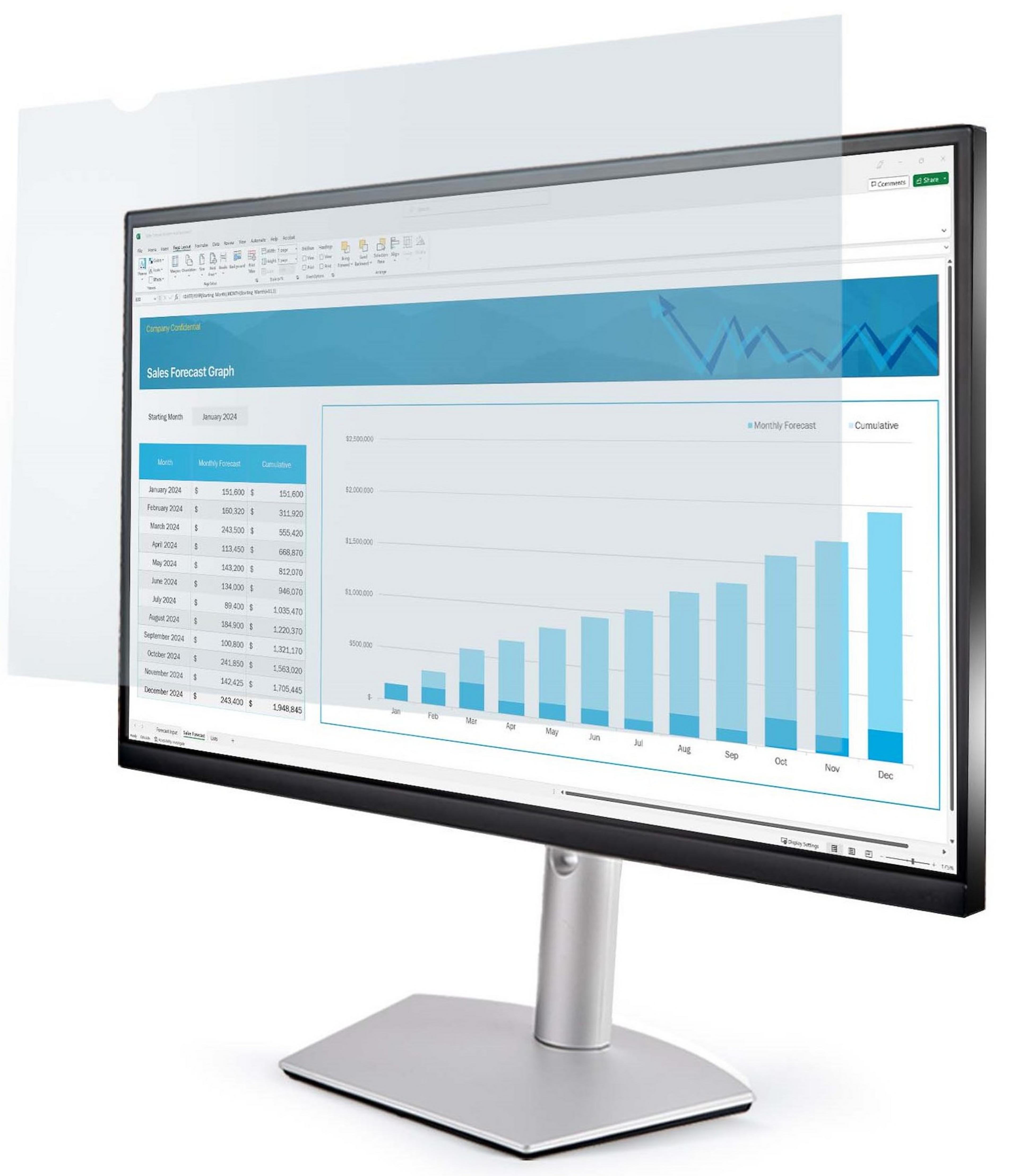 Pellicola protezione filtro luce blu 24"