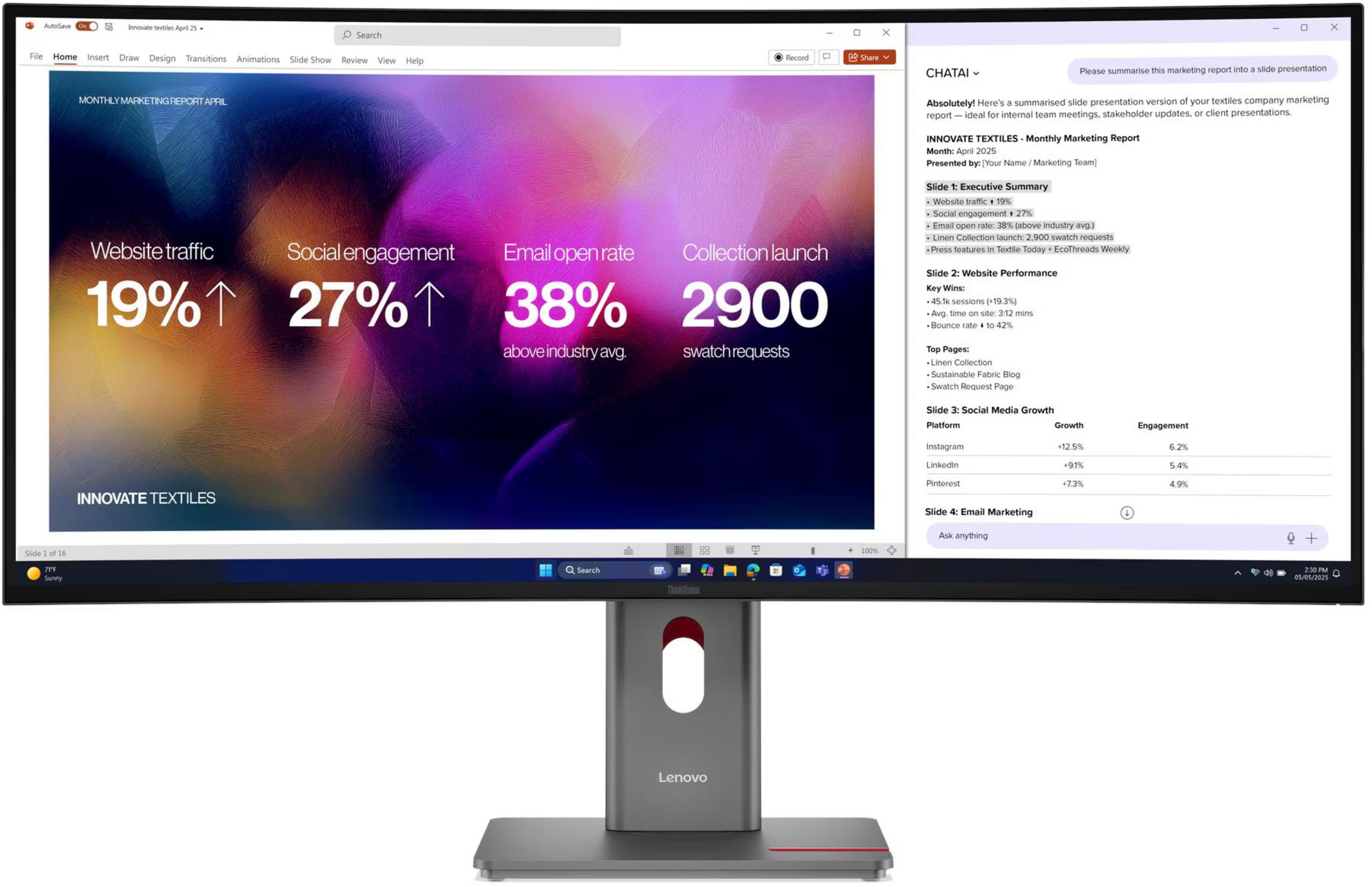 Lenovo ThinkVision P40WD-40 Monitor