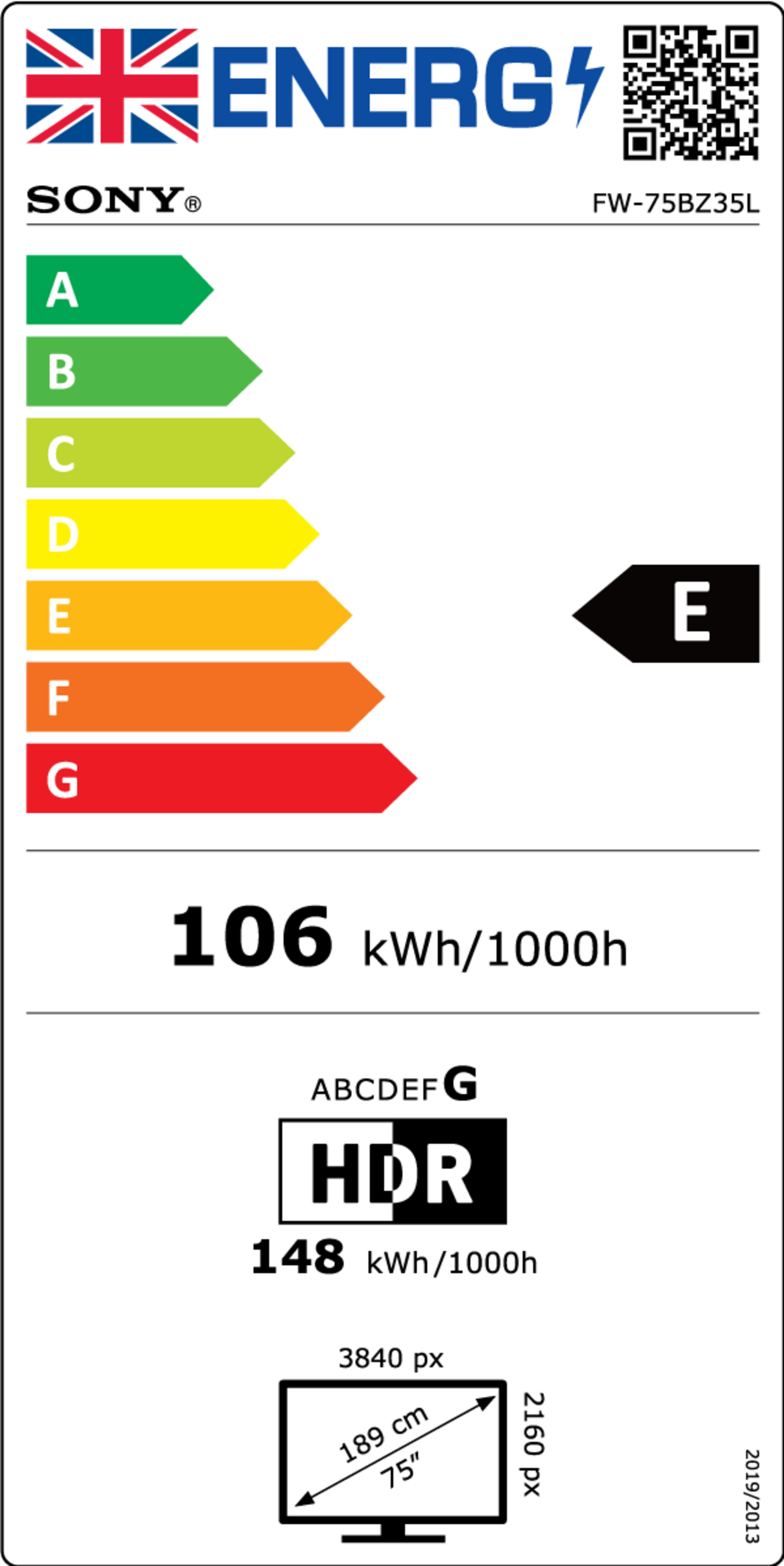 Sony Bravia FW-75BZ35L Display