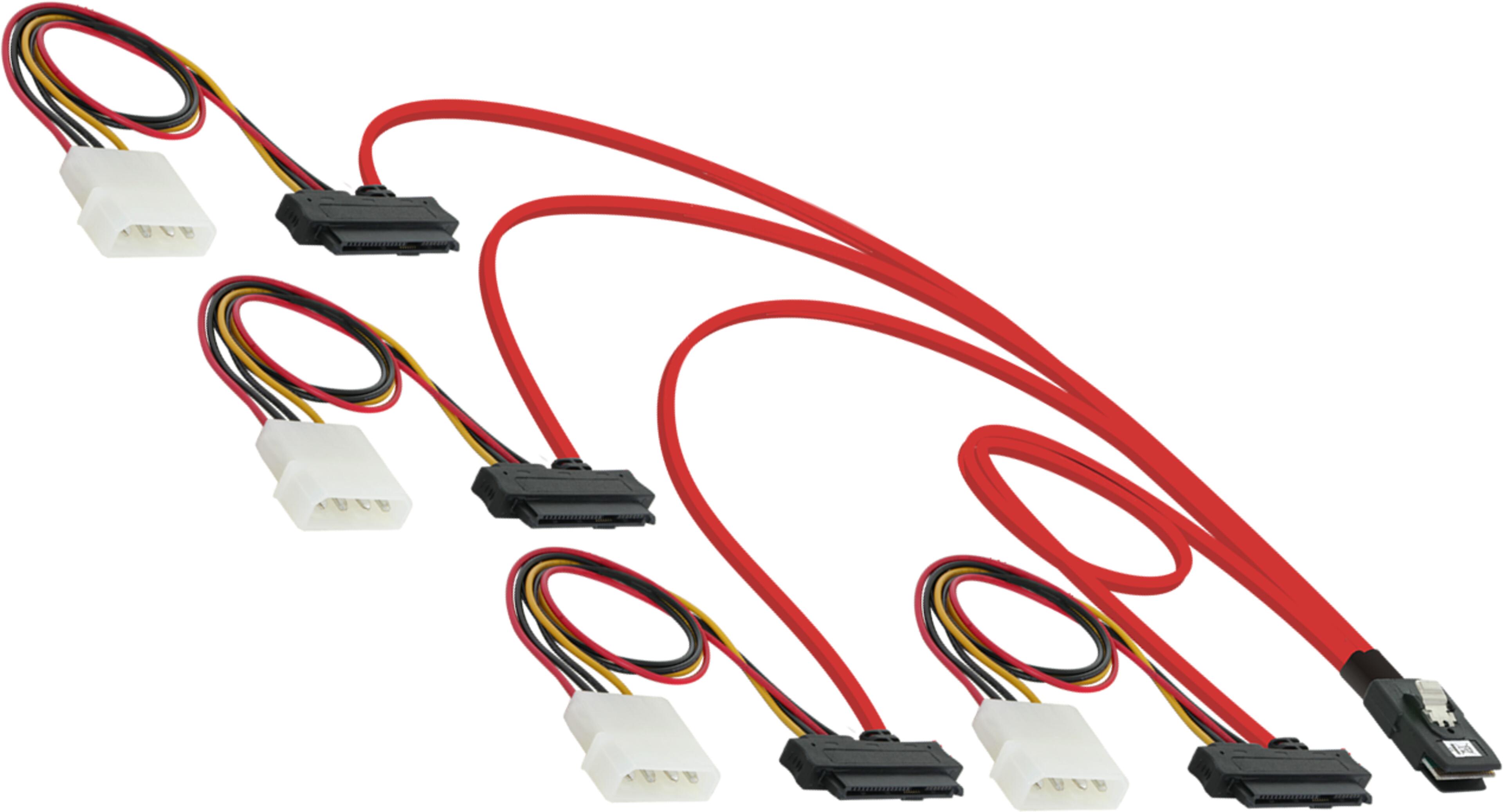 SAS Kabel intern SFF8087-4x SFF8482 1,0m