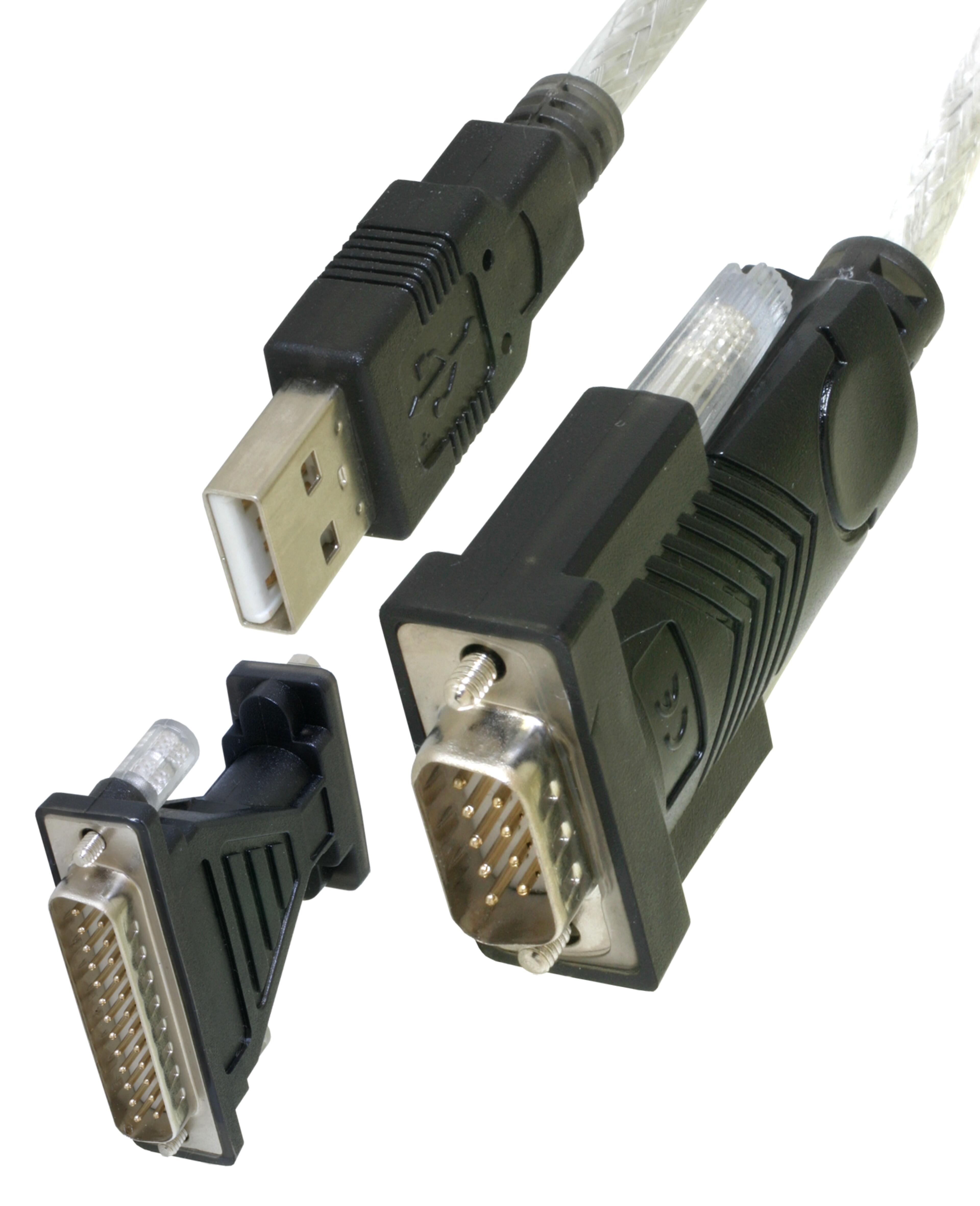 Adapter DB9/DB25St-USB Typ A St 1,8 m