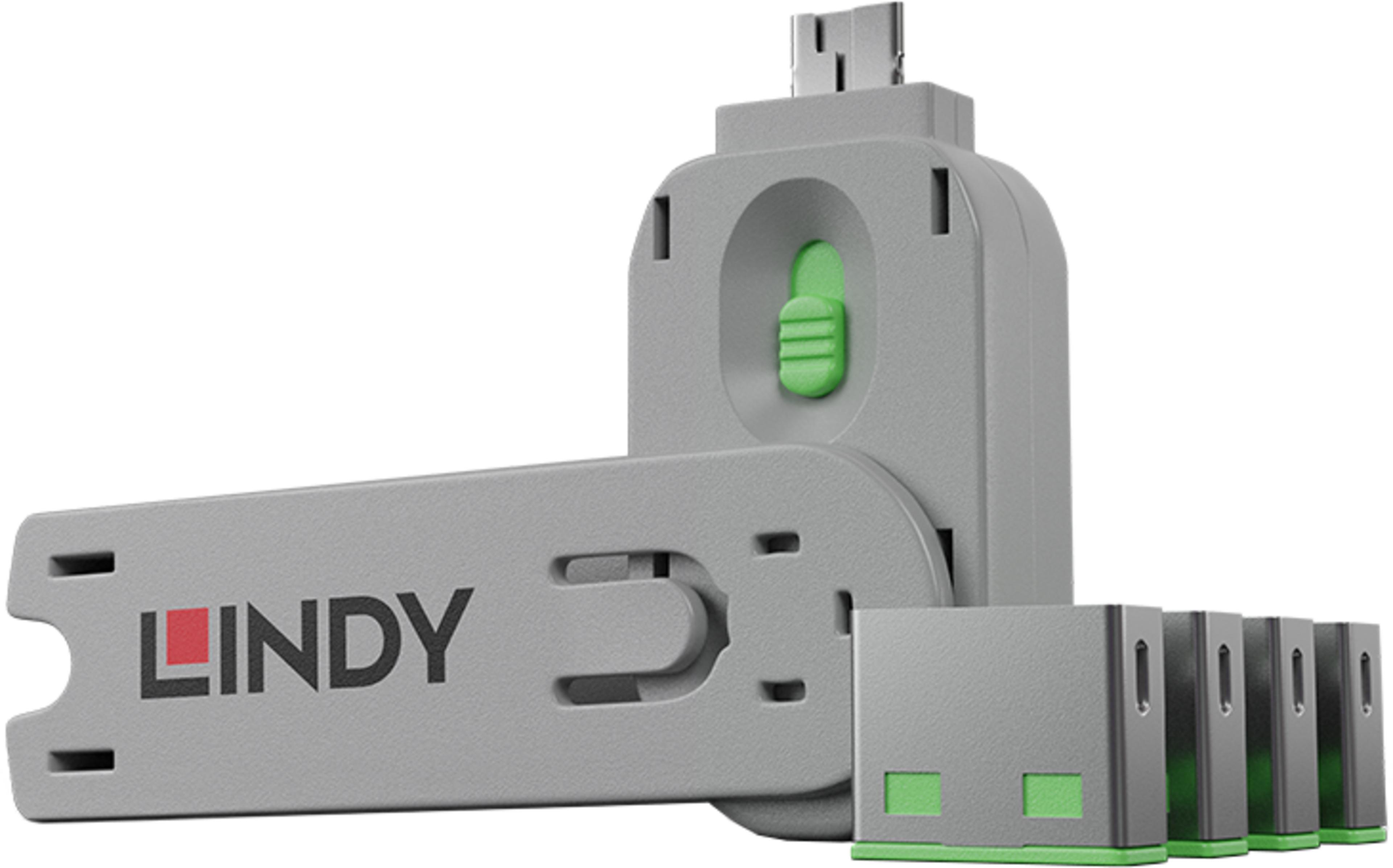 LINDY USB-A Port Blocker 4x/1x Key