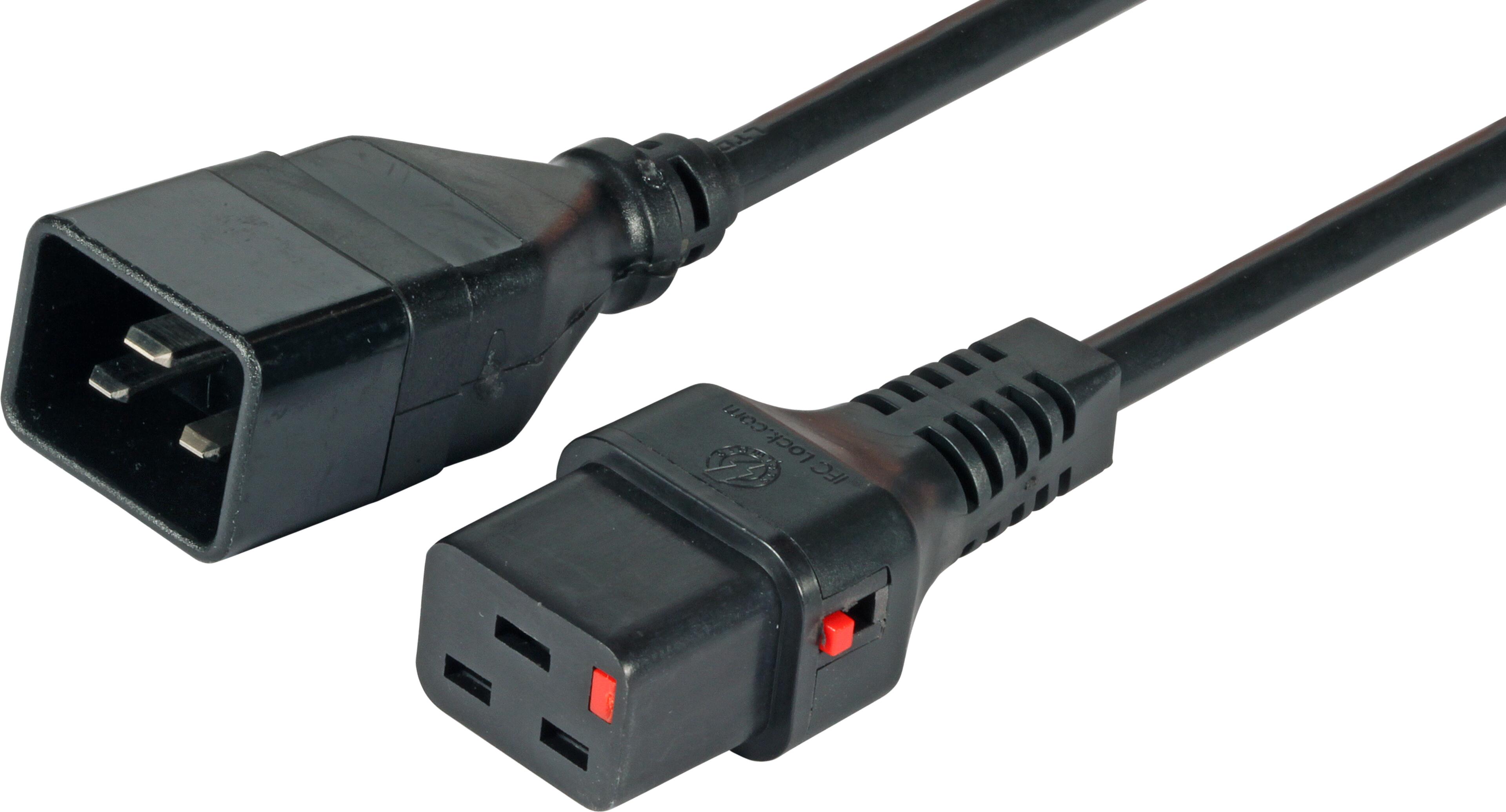 Power Cable C19 Lock - C20 1m Black