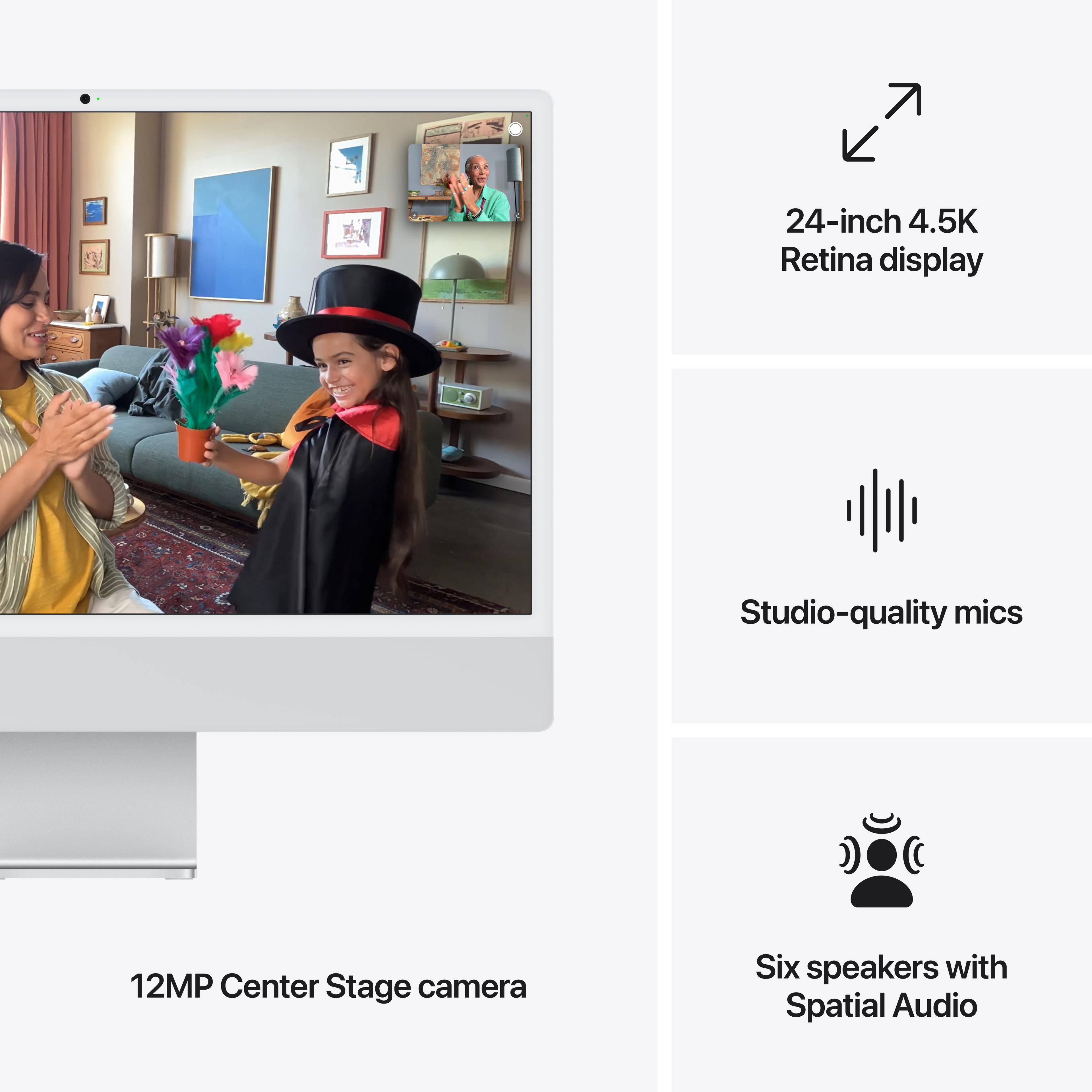 Apple iMac M4 10cœurs 16/512 Go, argent