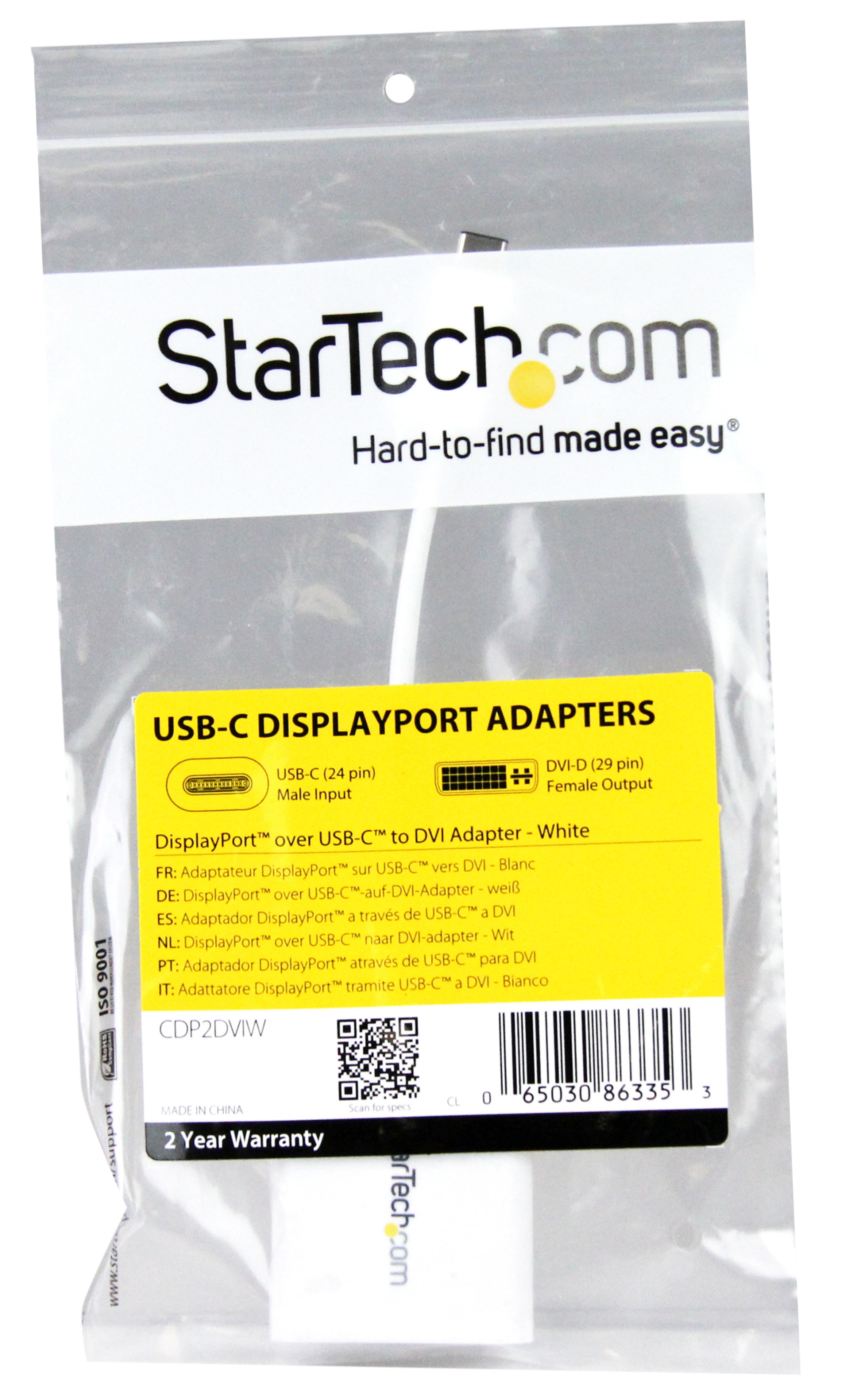 Adapter USB Typ C - DVI-I Bu weiß