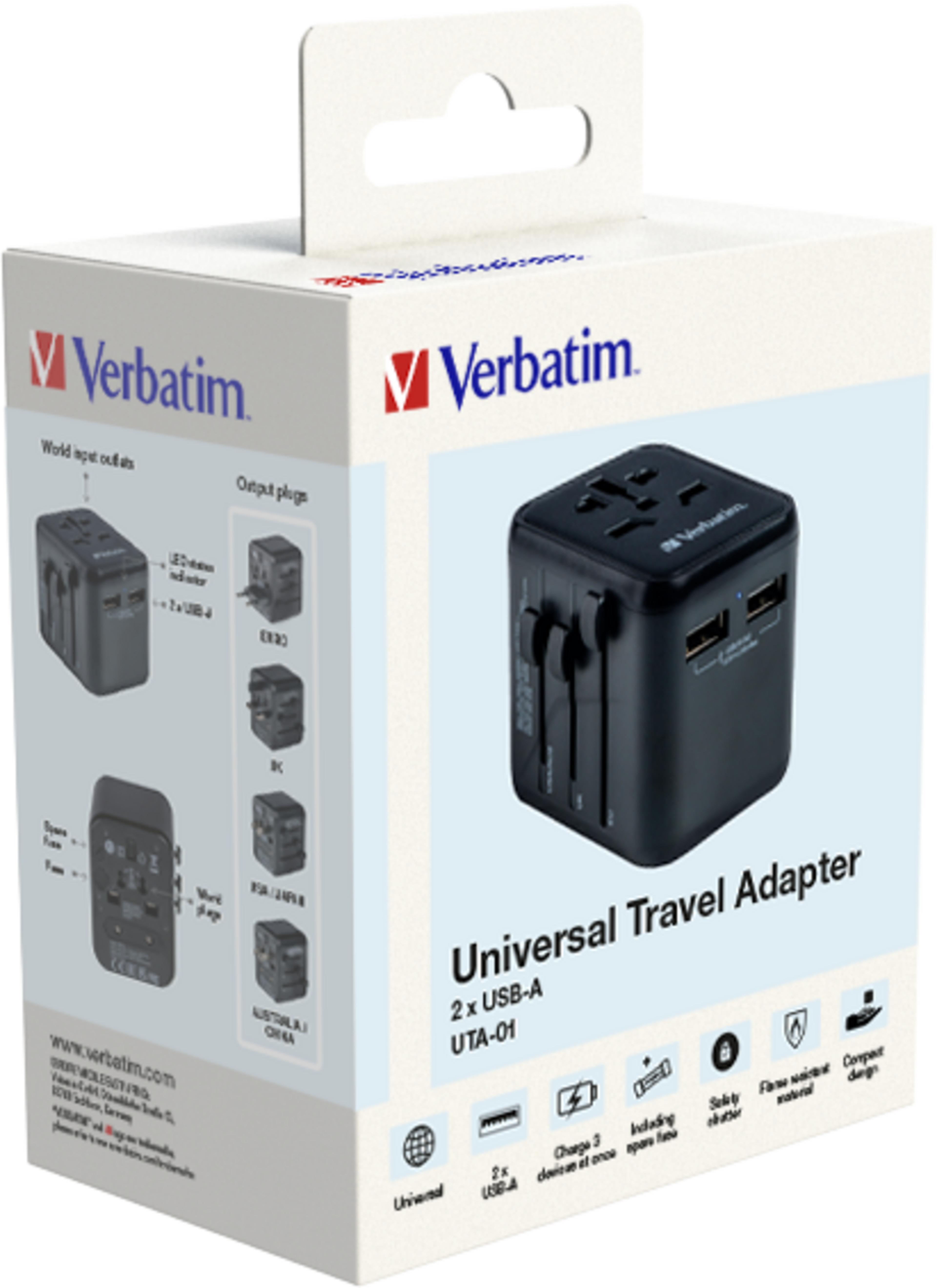Verbatim Welt + 2x USB Reiseadapter