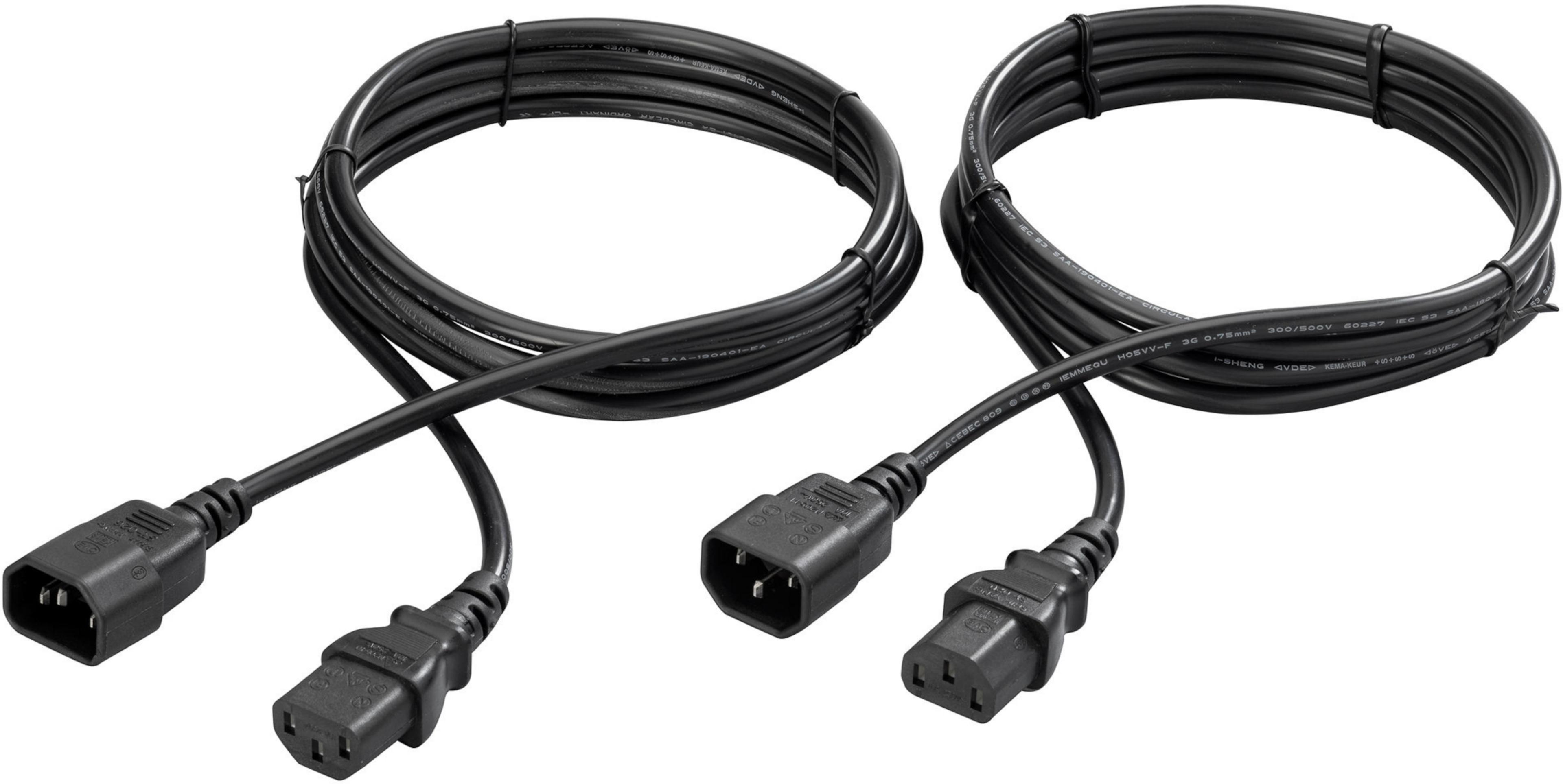 Netzkabel IEC320-C13 to C14, 10A (2 Stk)