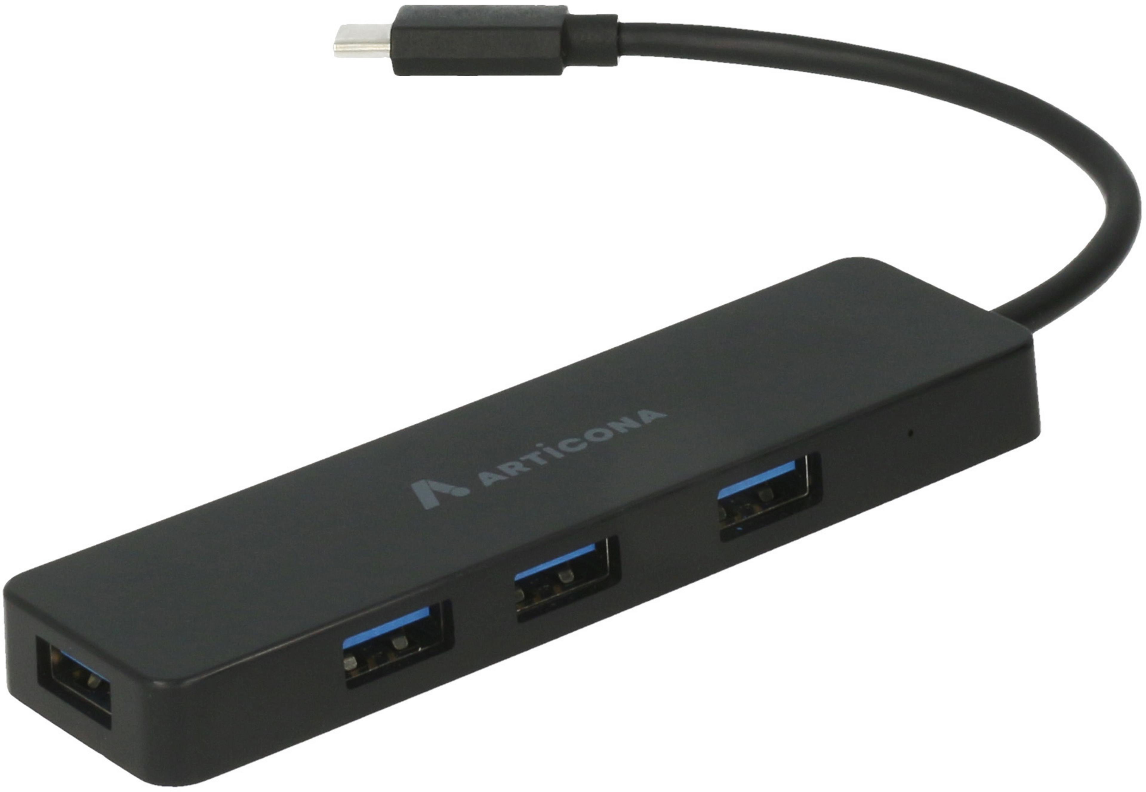 ARTICONA USB-C 3.0 hub 4 portos, fekete