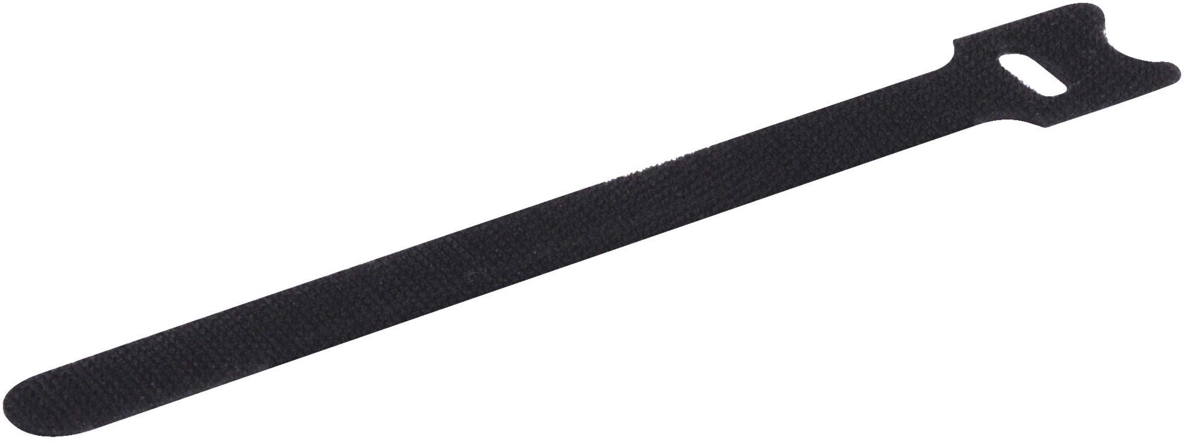 Hook-and-Loop Cable Ties 200mm Black 20x