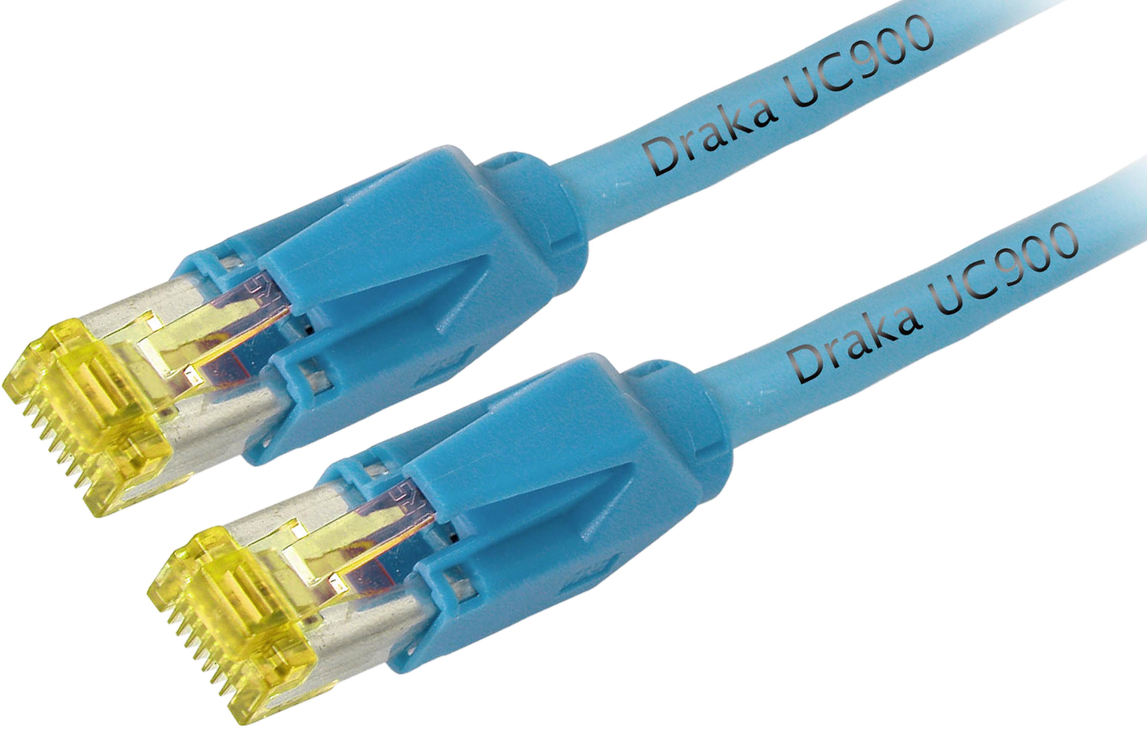 Câble patch RJ45 S/FTP Cat6a, 10 m, bleu