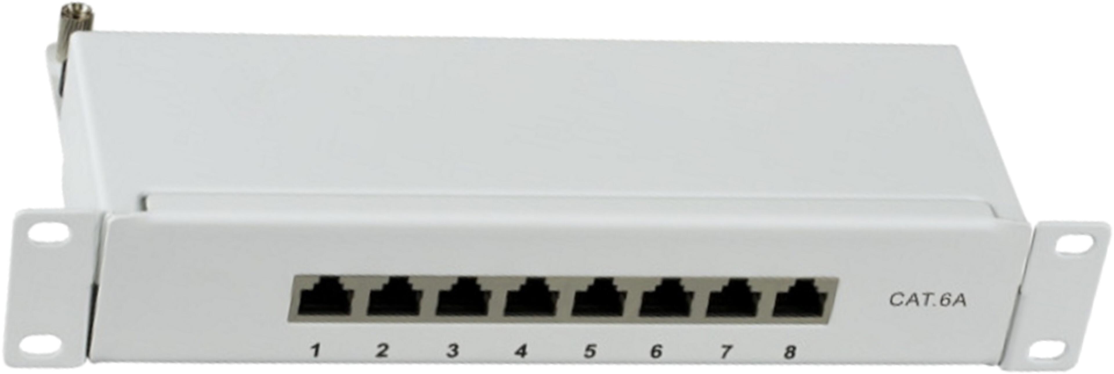 Mini Patch Panel RJ45 8-port LSA+ Cat6a