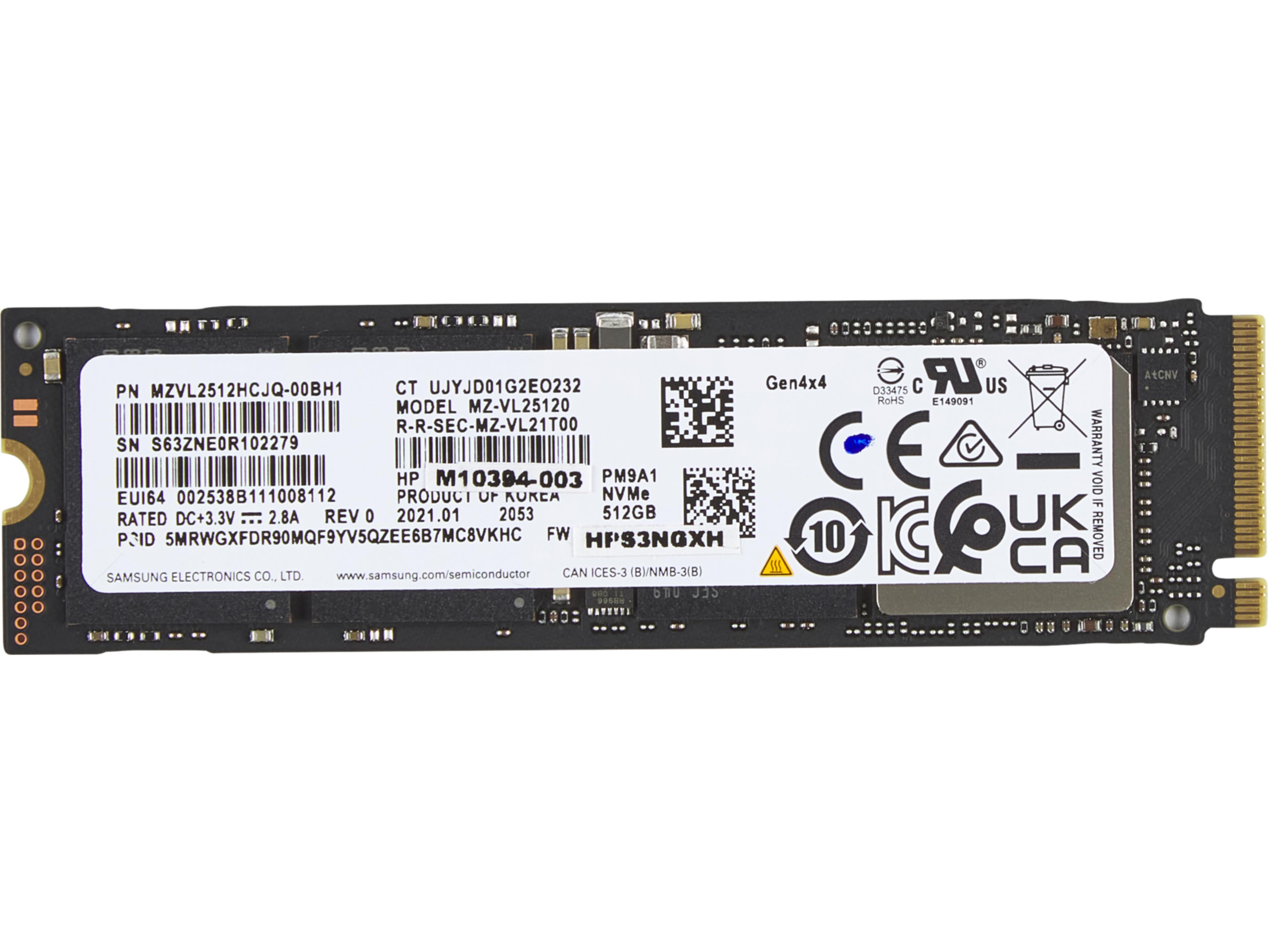 HP 512 GB M.2 PCIe NVMe SSD