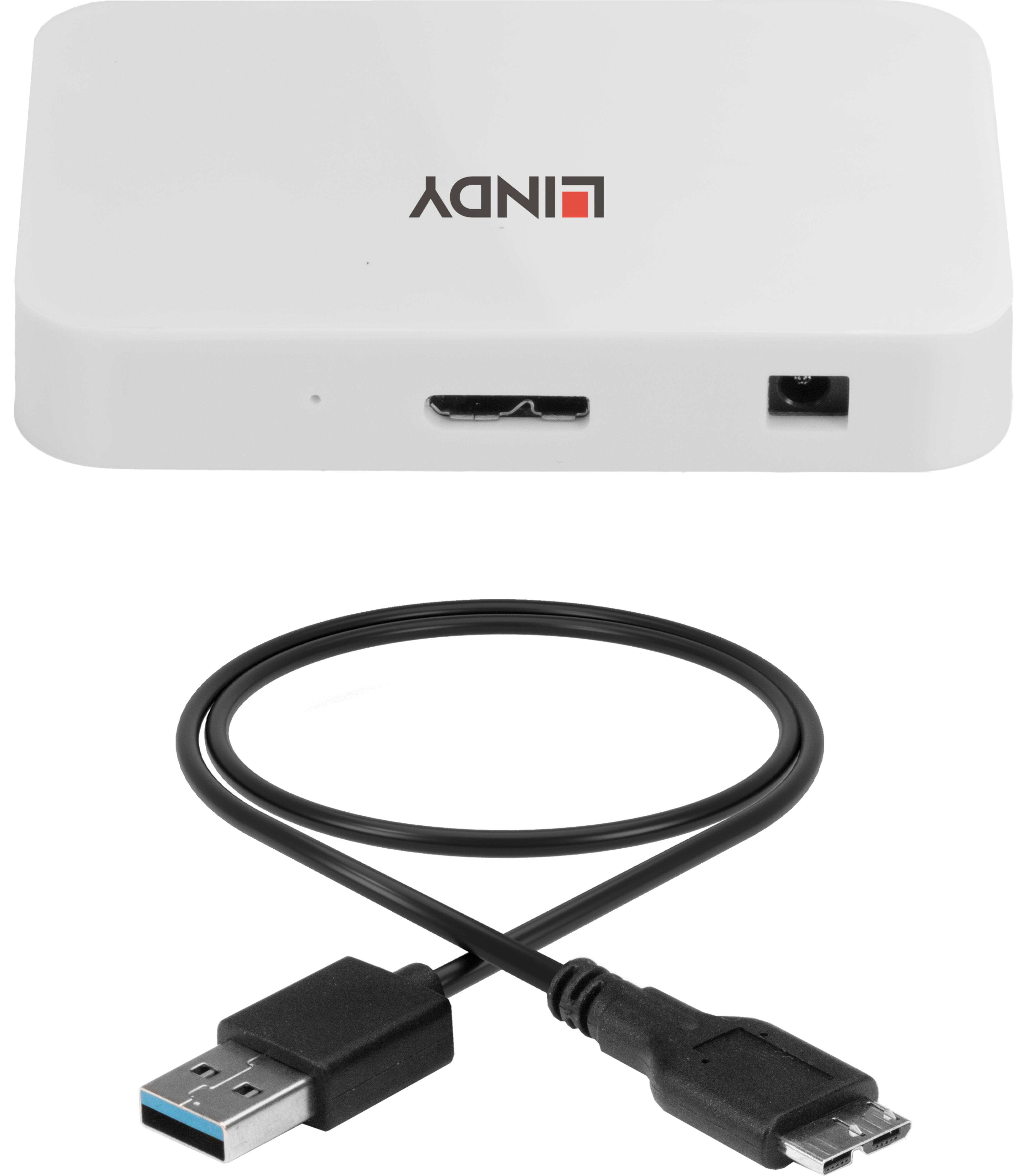 LINDY USB Hub 3.0 Basic 4-Port weiß