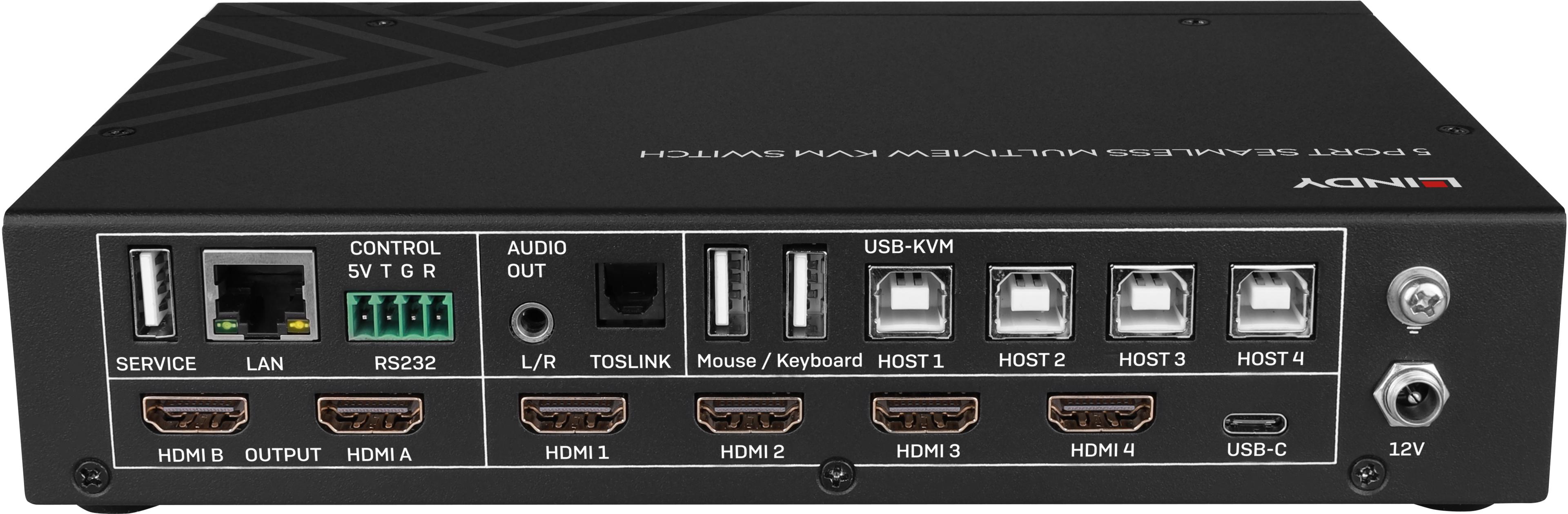 Switch KVM PLINDY HDMI/type C 5 ports