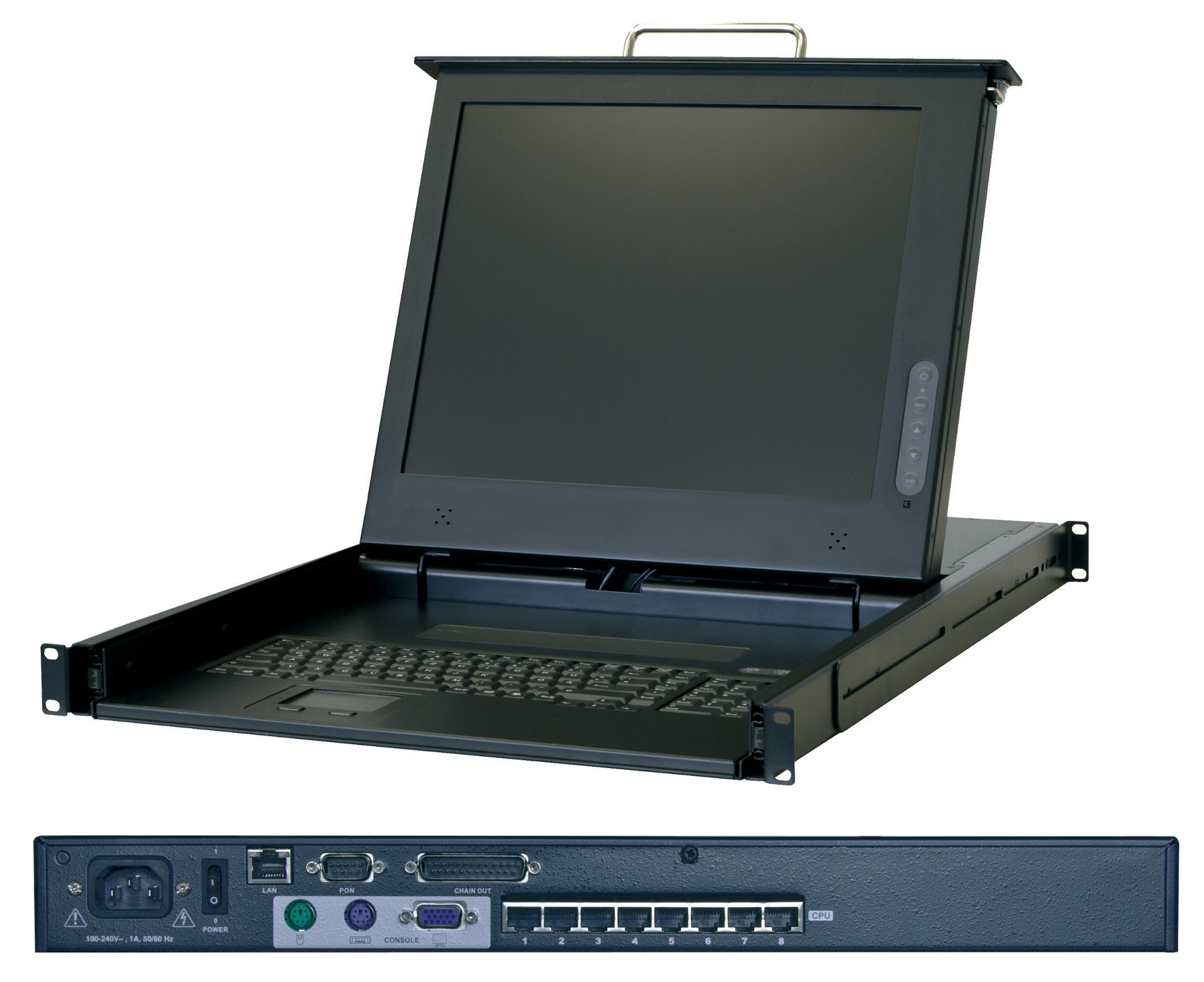 Console TFT RackMaster CAT5+ KVM 8ports