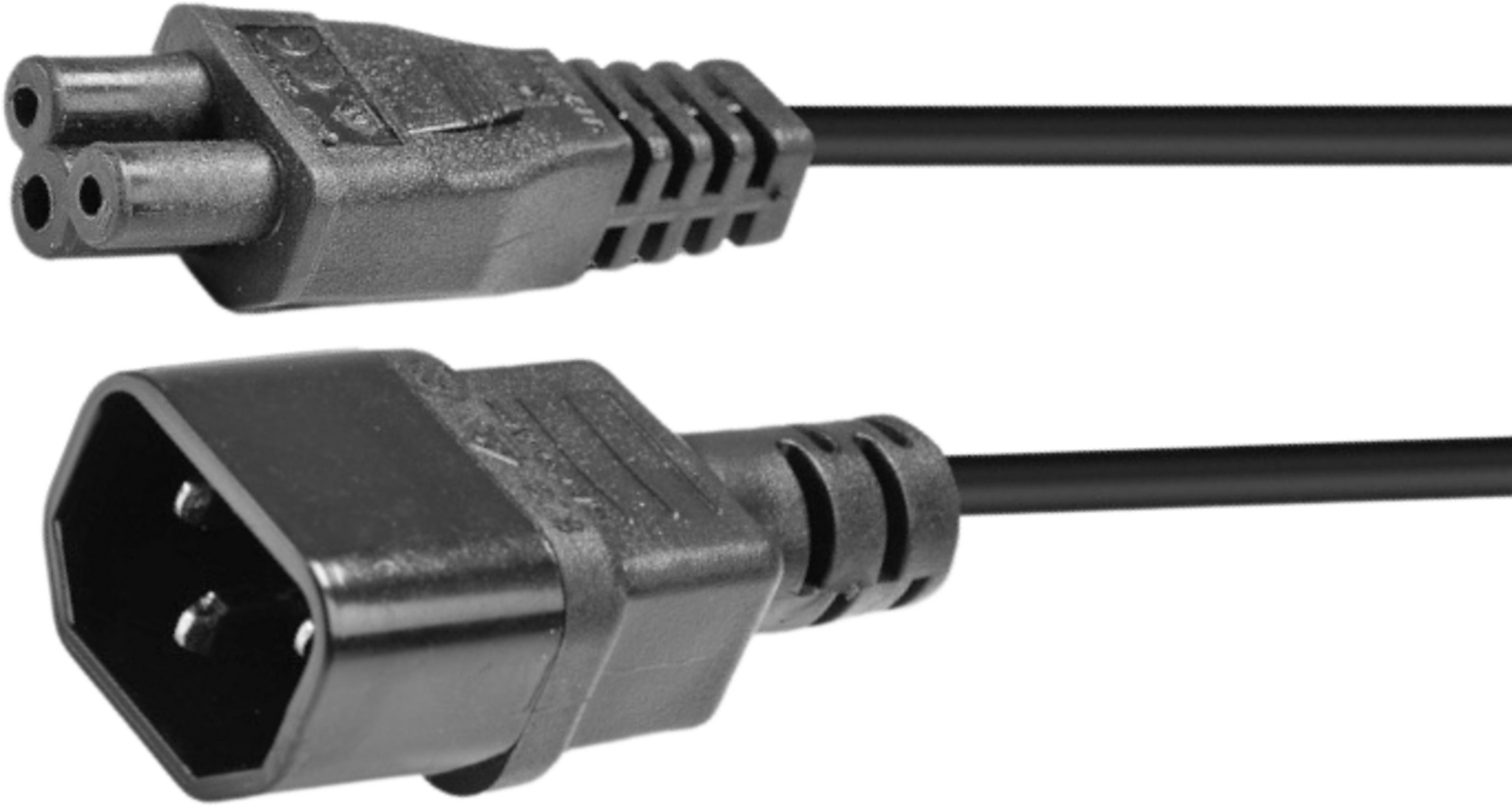 Power Cable IEC C14 - IEC C5 2m Black