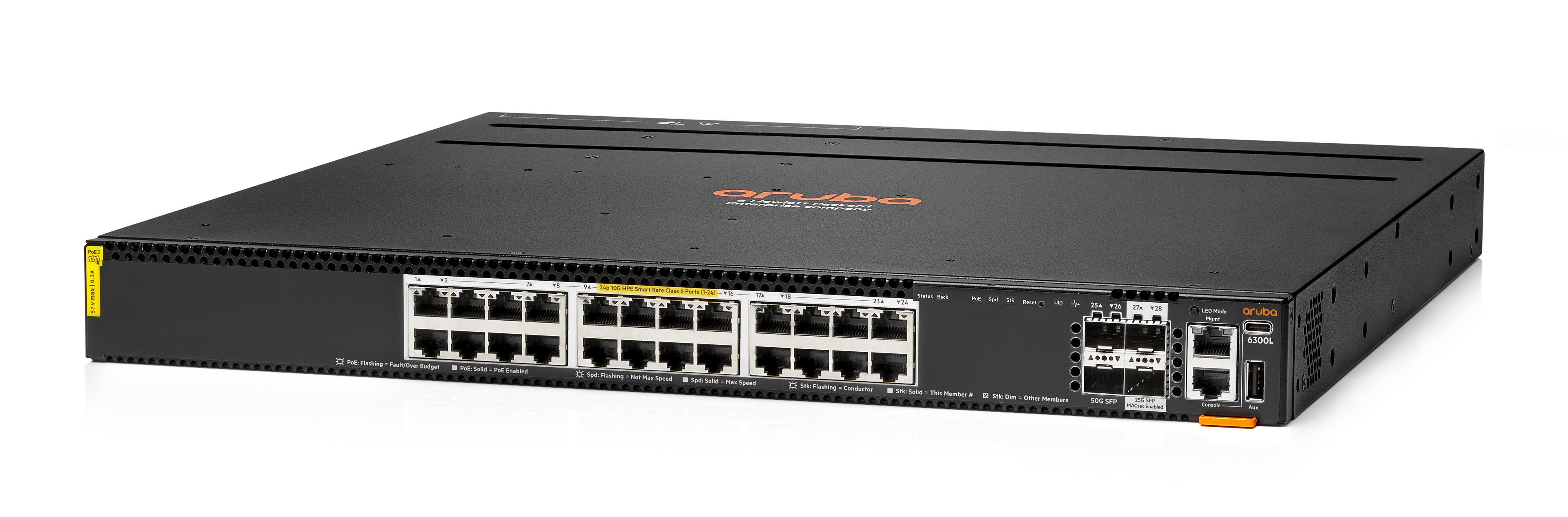 HPE Aruba 6300L 24SRX PoE Switch