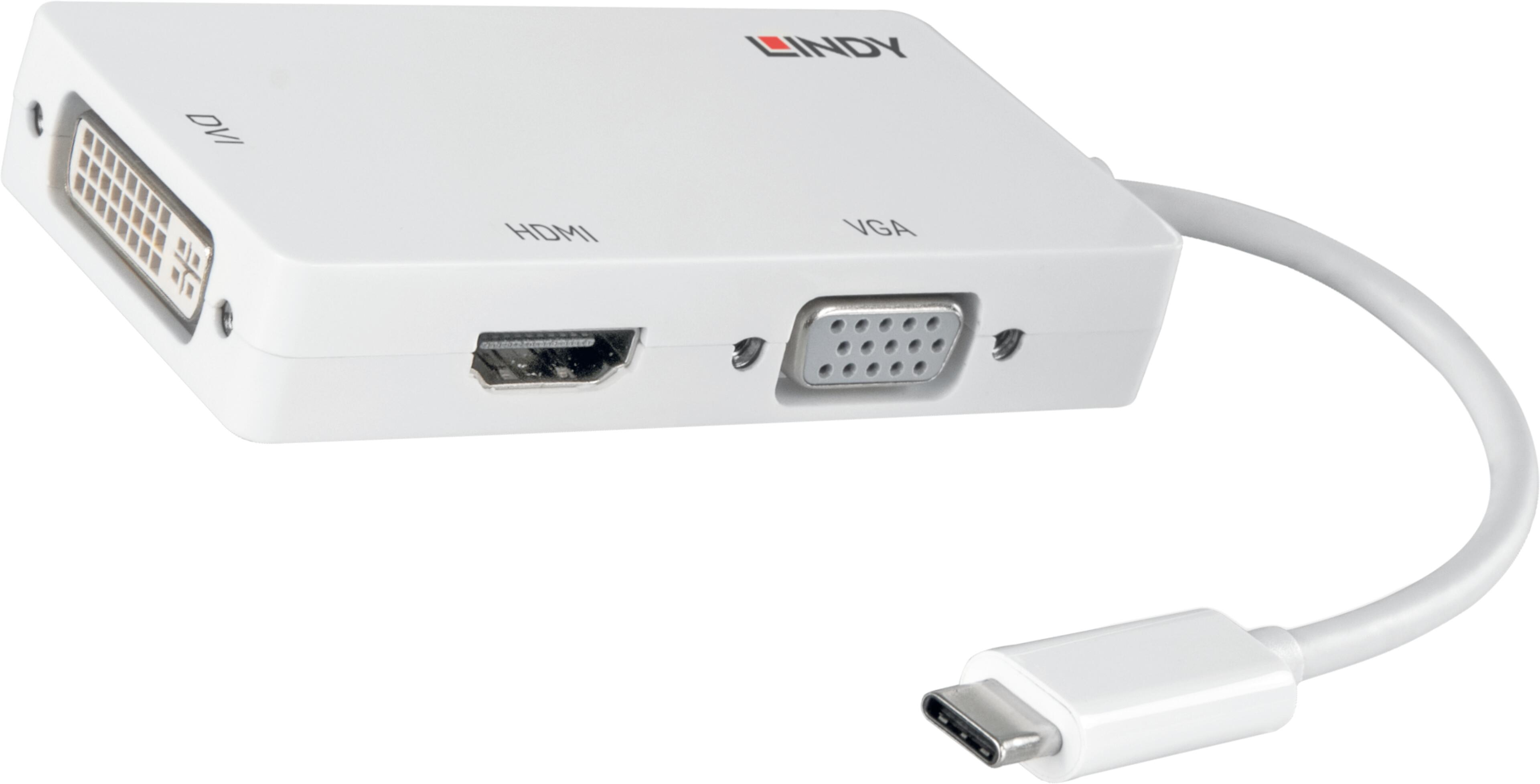 Adaptador USB-C m. - VGA/HDMI/DVI h.