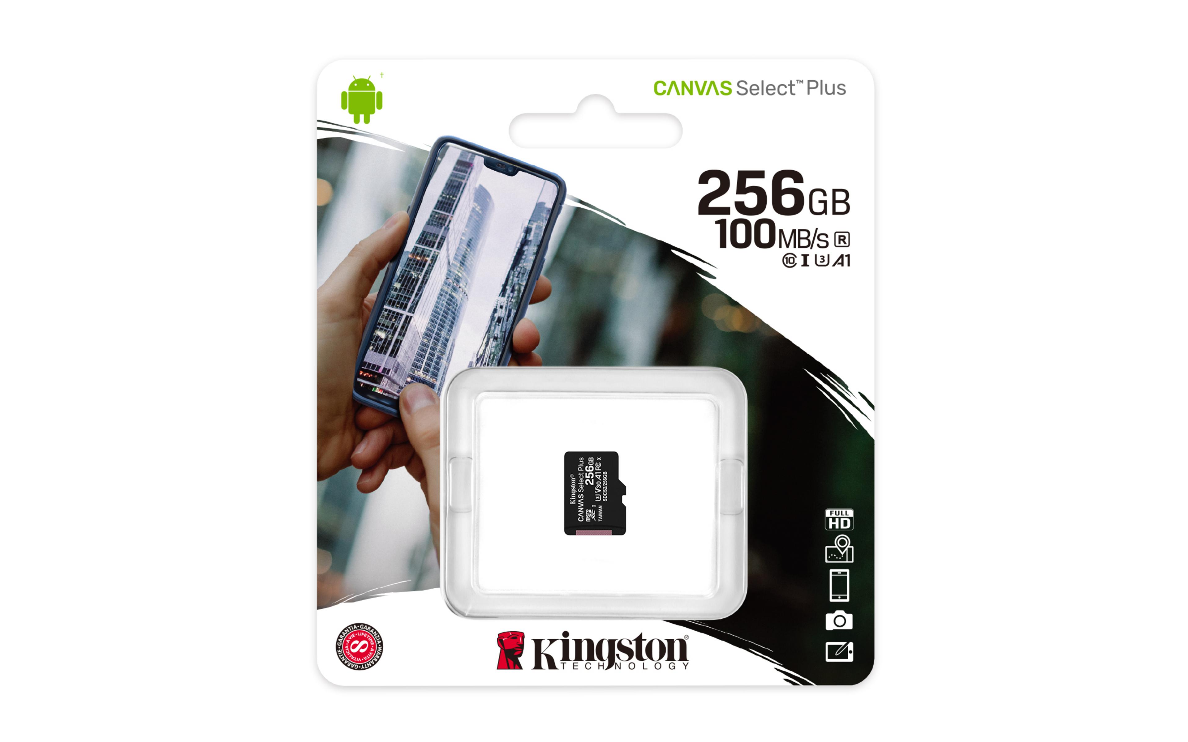MicroSDXC 256 Go Kingston Canvas SelectP