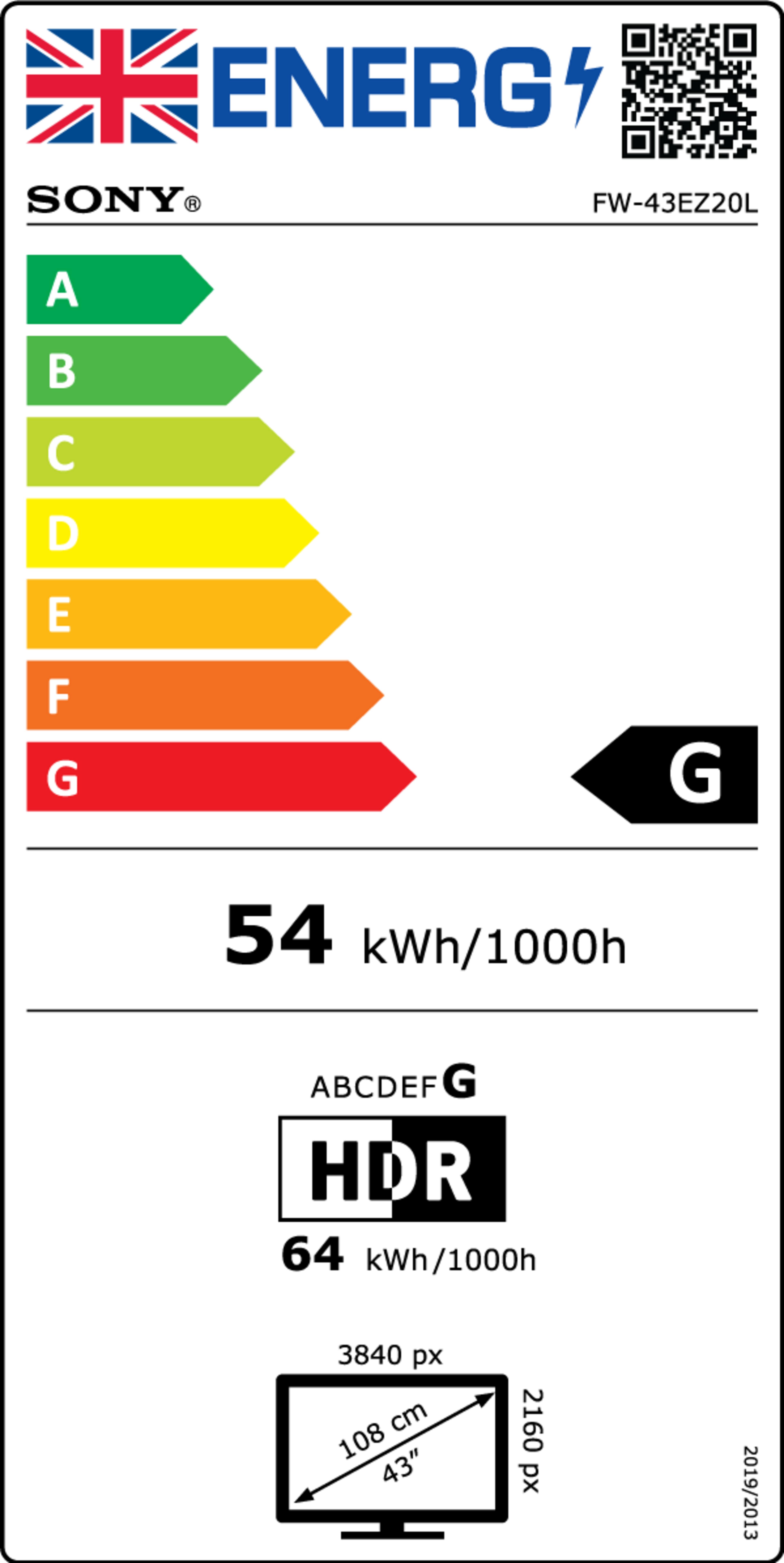 Sony Bravia FW-43EZ20L Signage Display