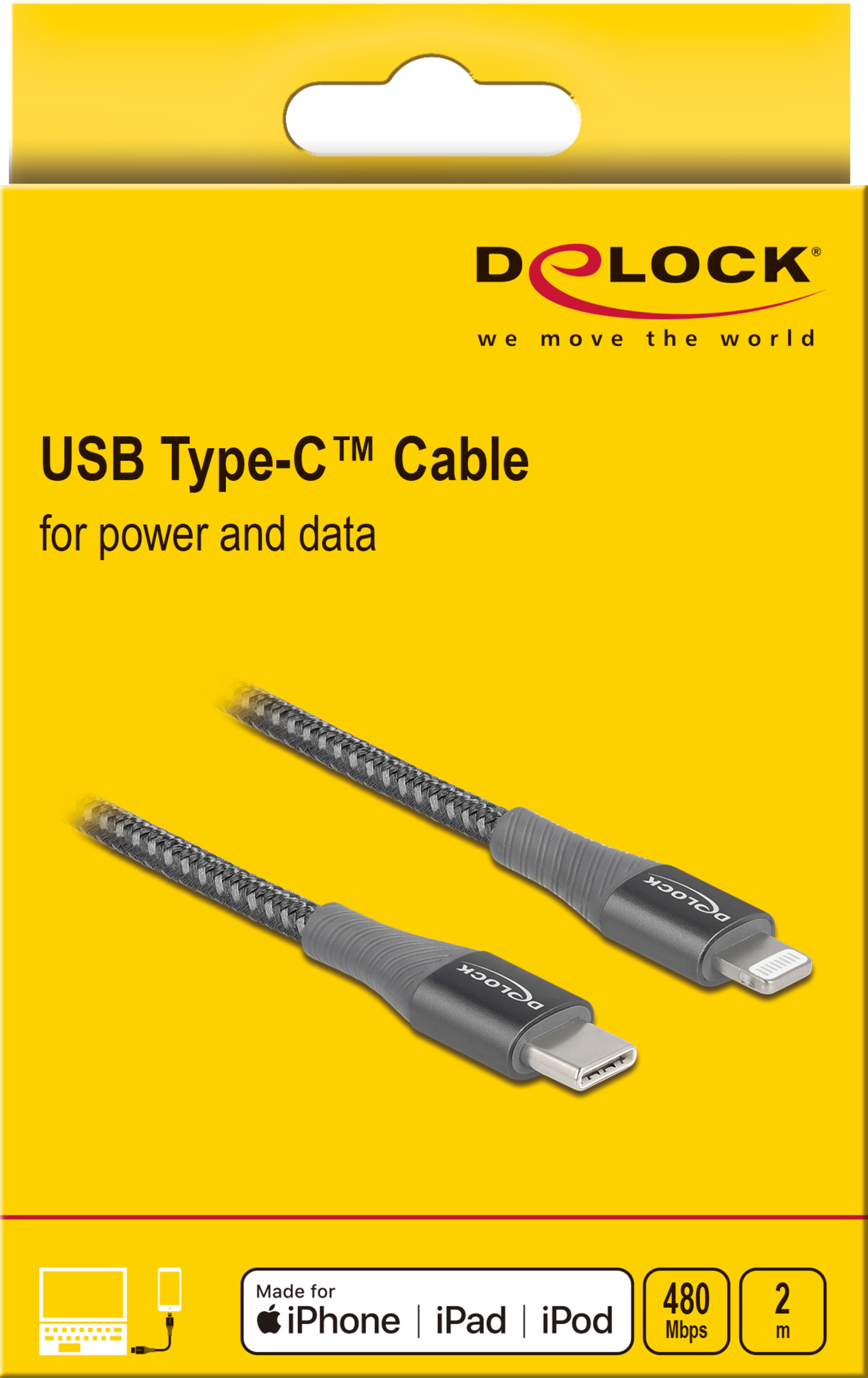 Delock USB-C - Lightning Cable 2m