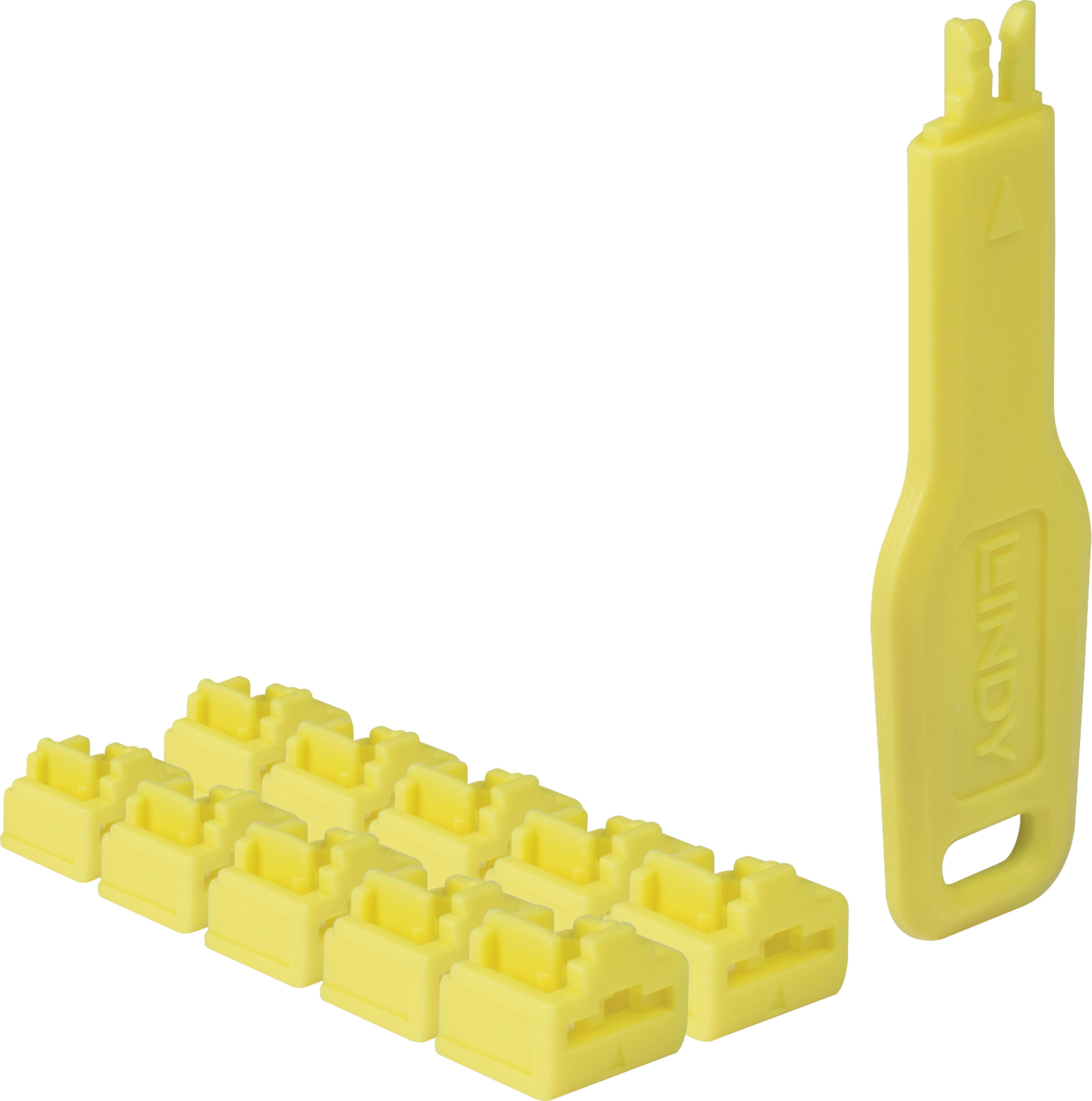 Bloqueur de port RJ45 jaune x10 + 1 clé