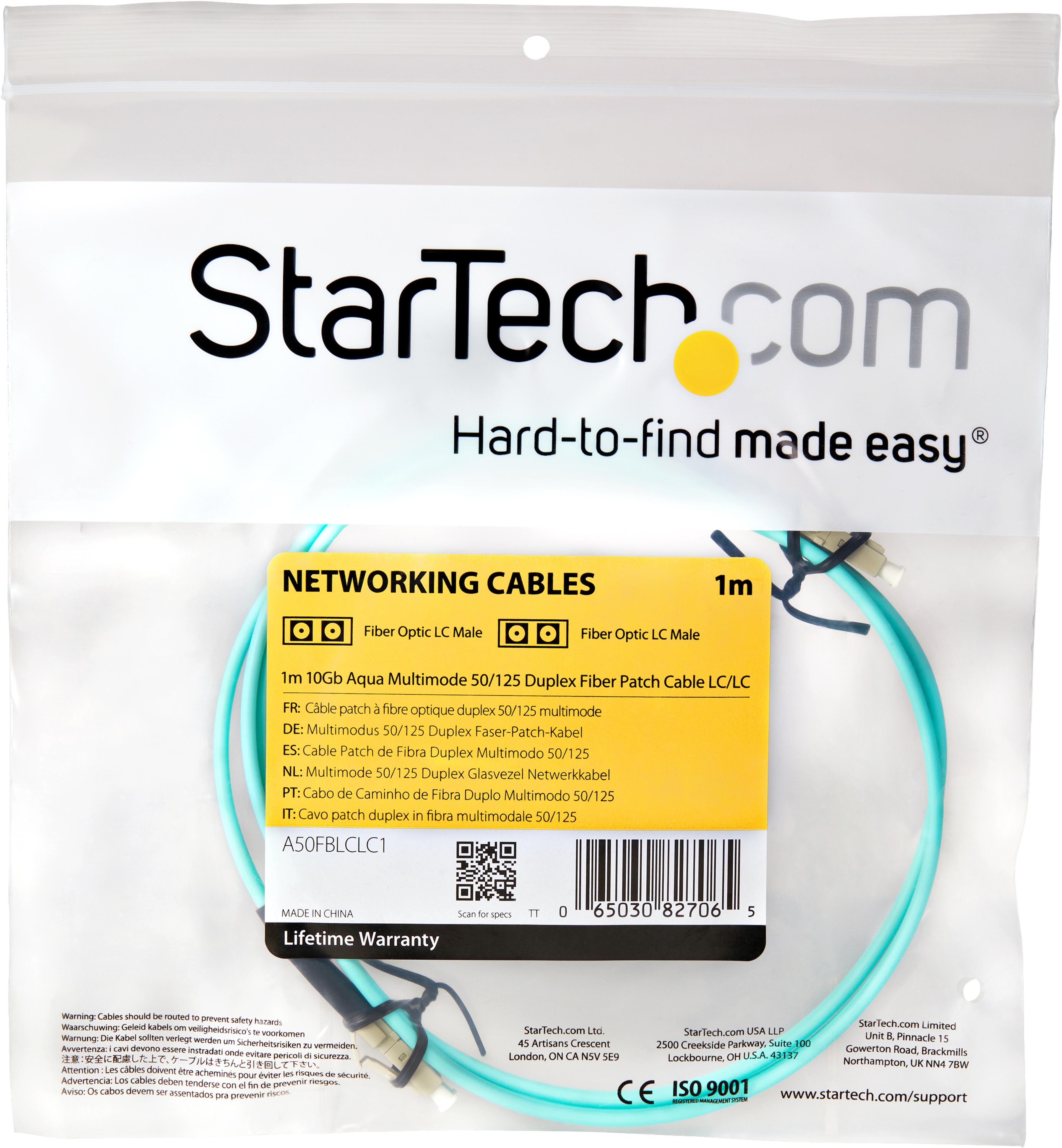 FO Duplex Patch Cable LC-LC 50/125µ 1m