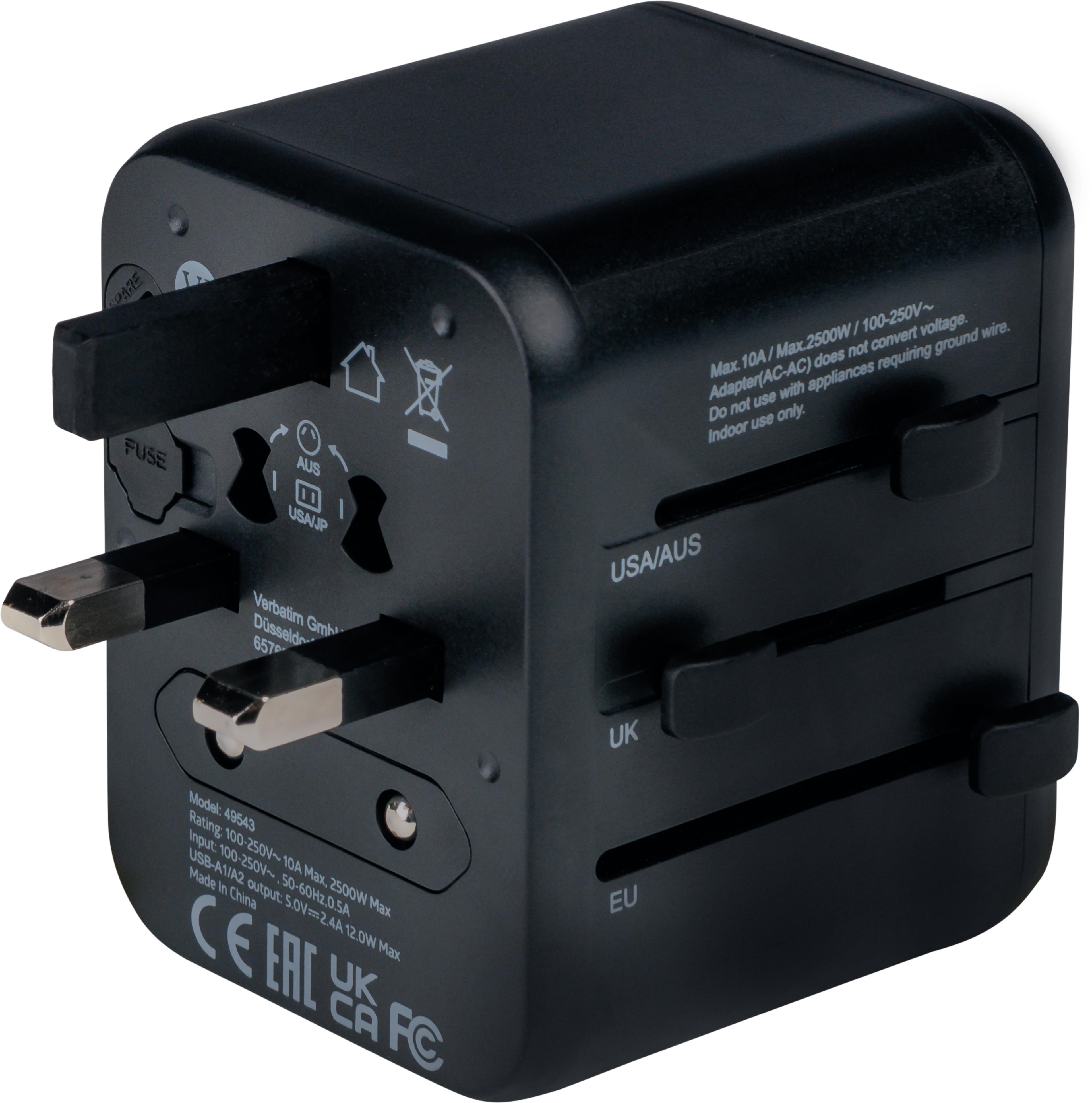 Verbatim Welt + 2x USB Reiseadapter