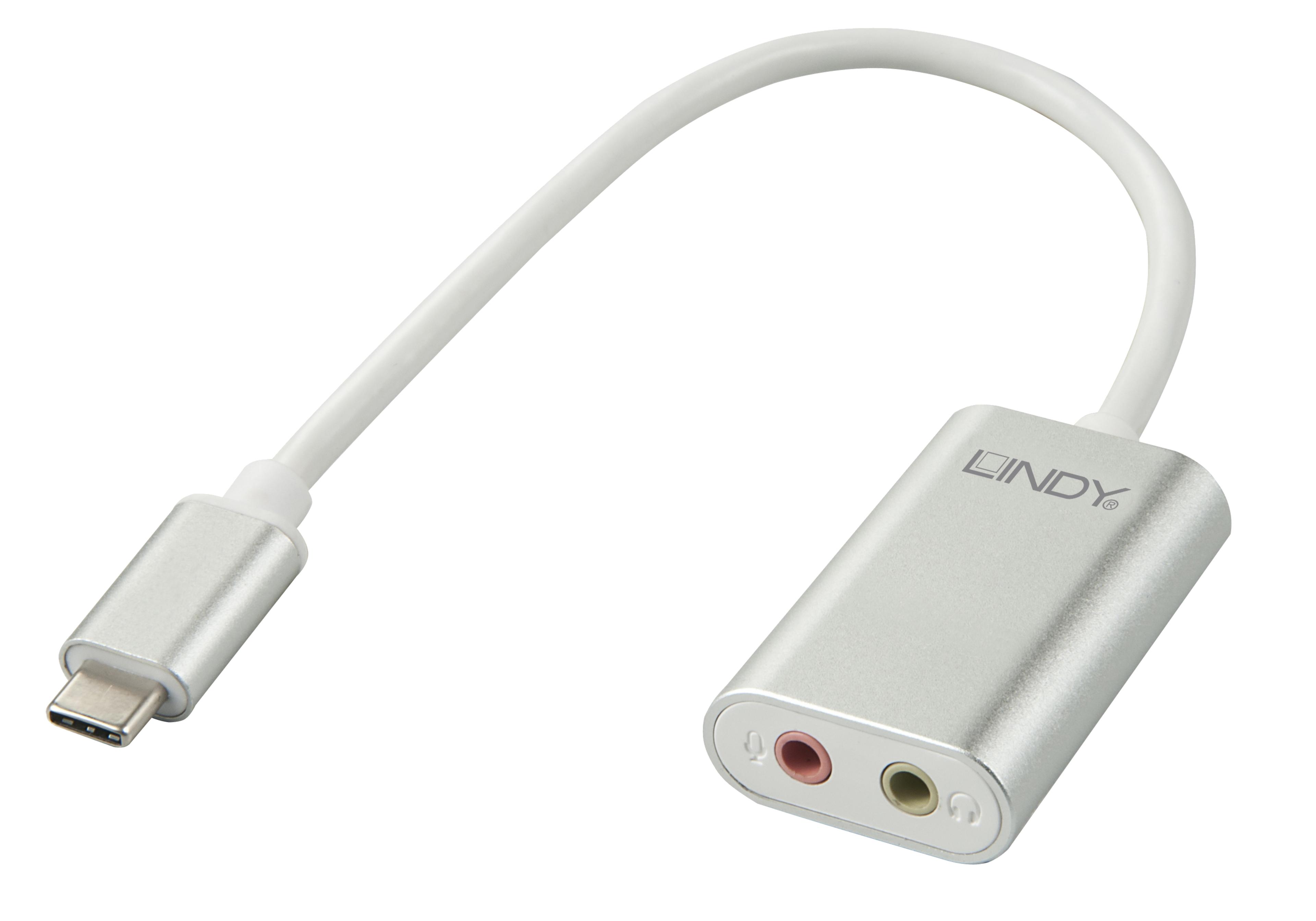 Adaptador USB tipoC m - 2x clavija 3,5mm