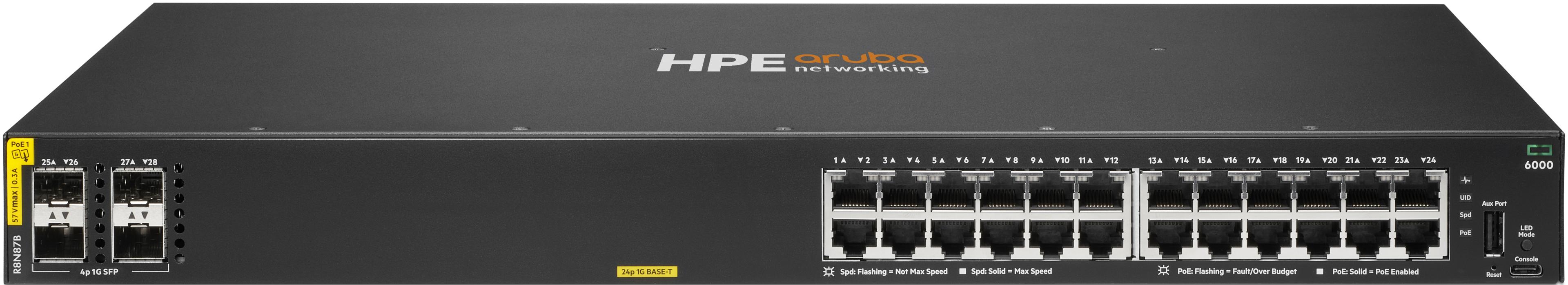 Switch HPE ANW CX 6000 24p CL4 PoE 370 W