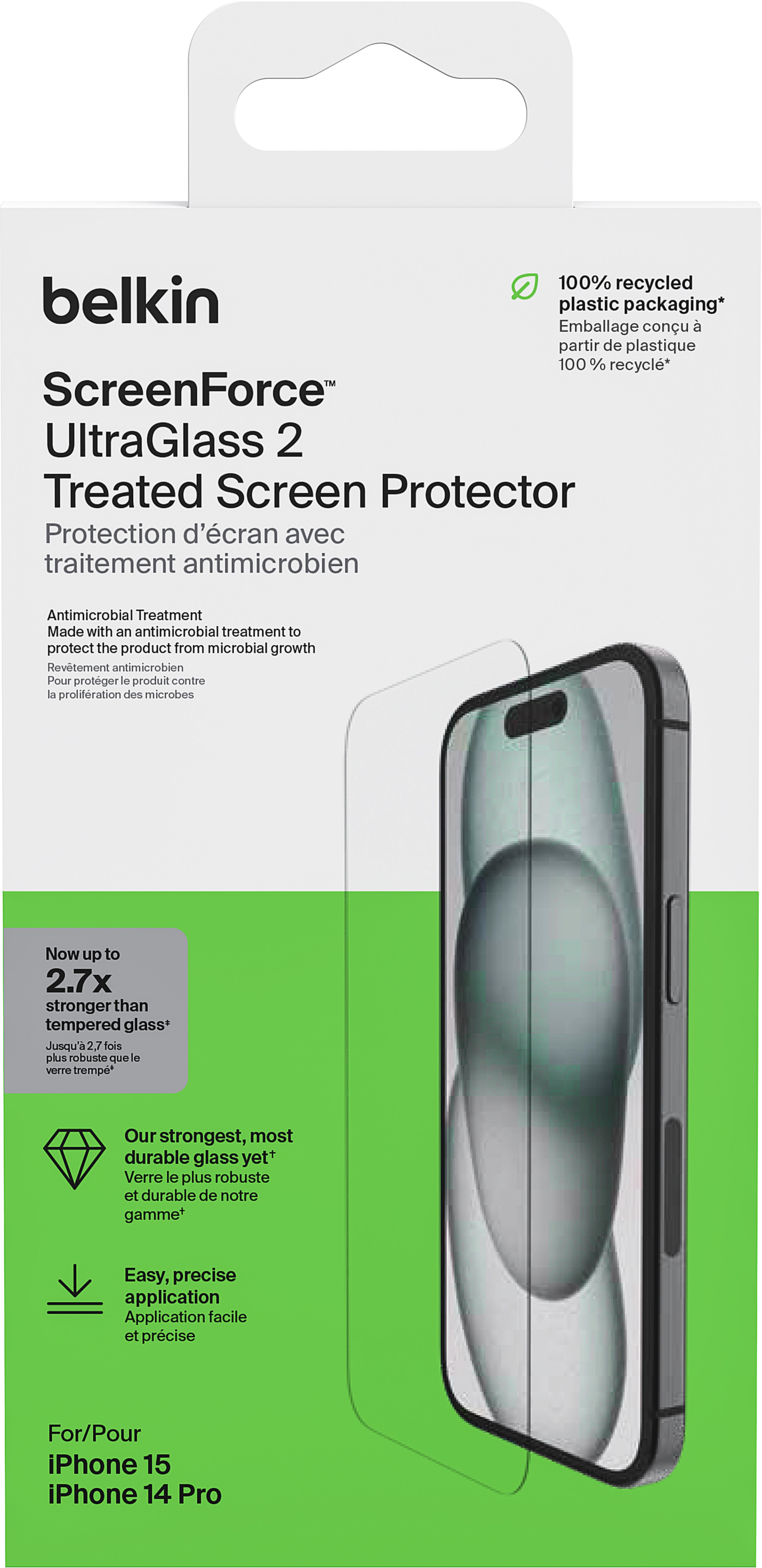 Belkin iPhone 14 Pro/15 Schutzglas
