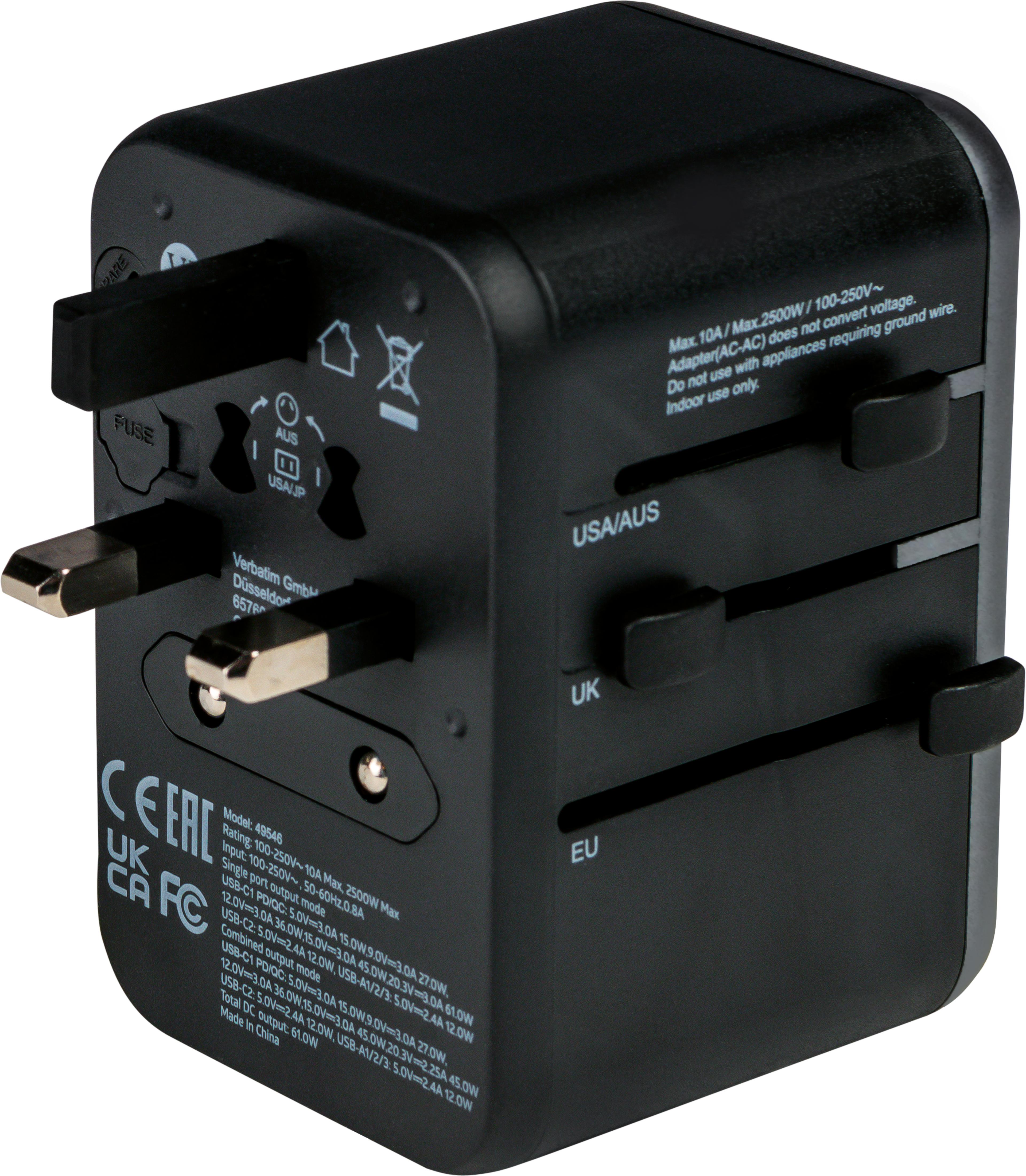 Verbatim World + 5x USB Travel Adapter