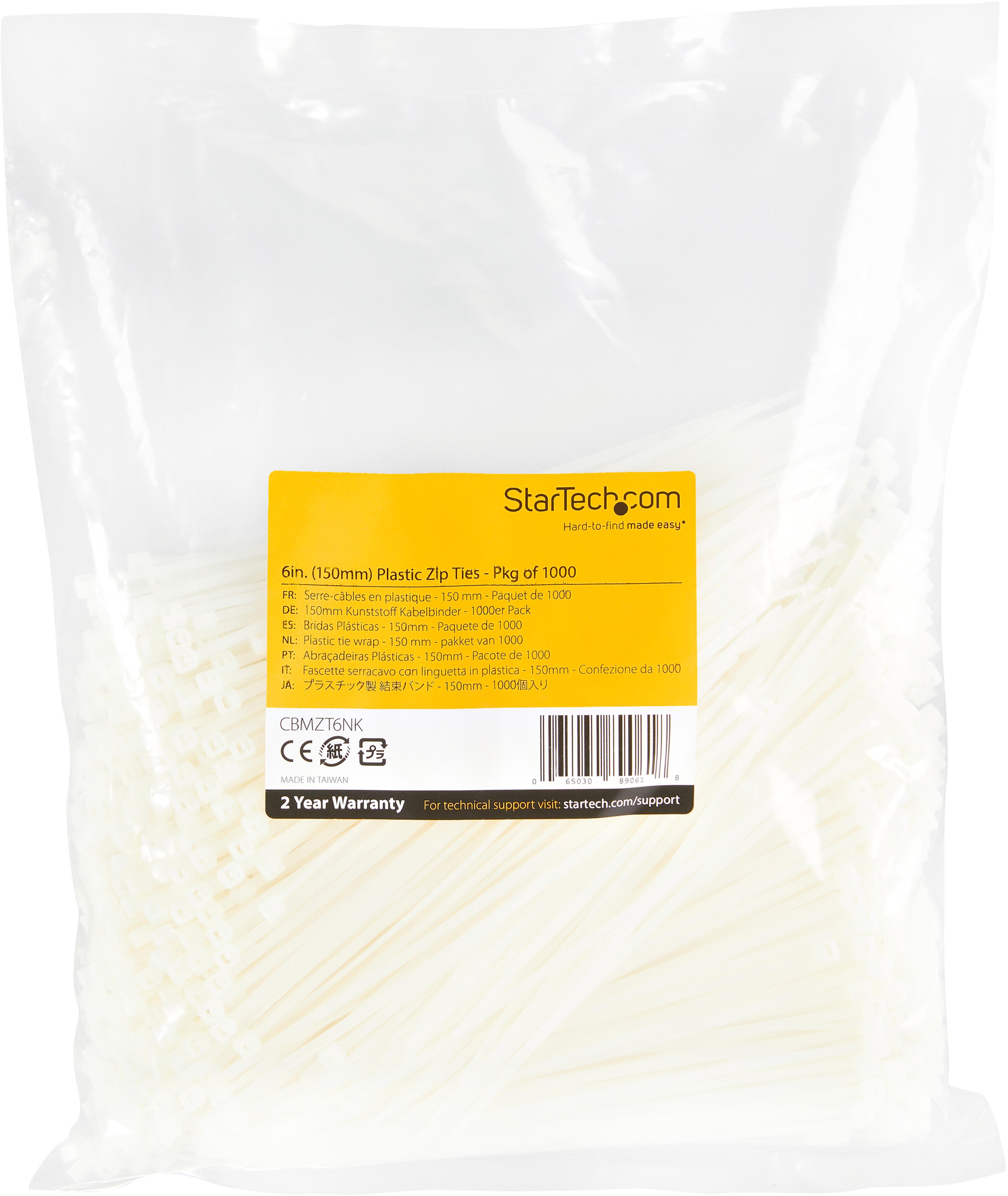 Cable Ties 150x3mm(LxW) White 1000x