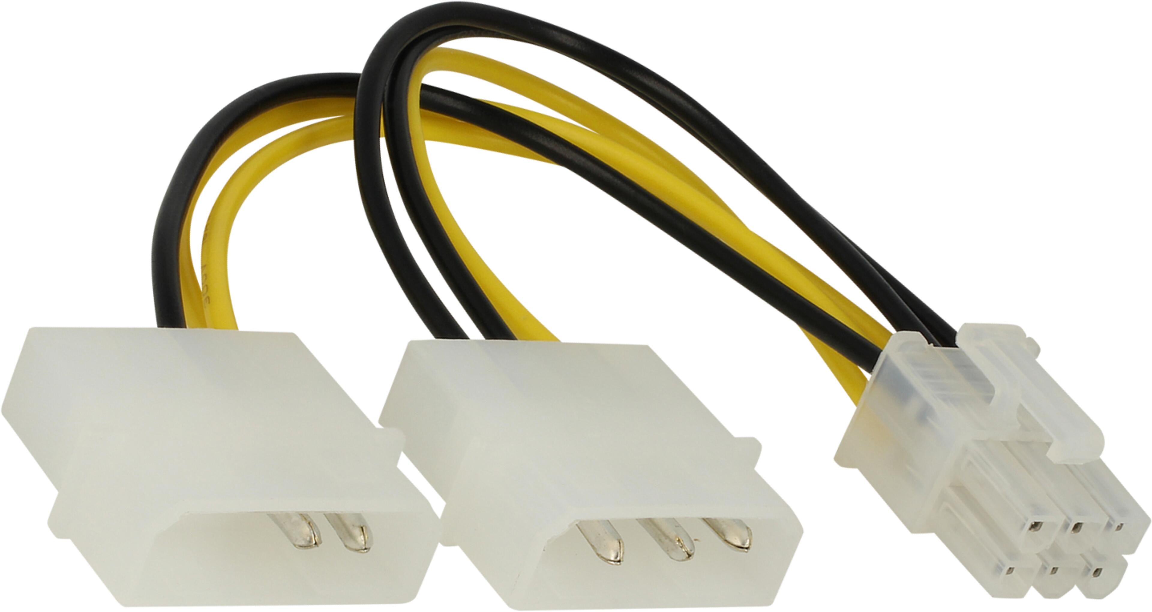 Power Adapter 1x6pin/m - 2x4pin/m 0.15m