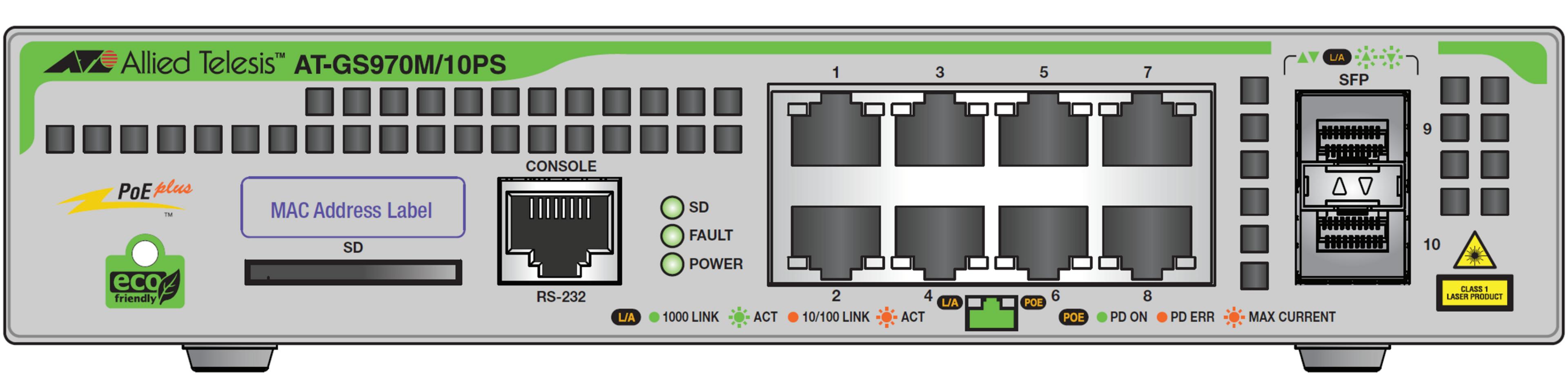 Allied Telesis AT-GS970M/10PS PoE Switch