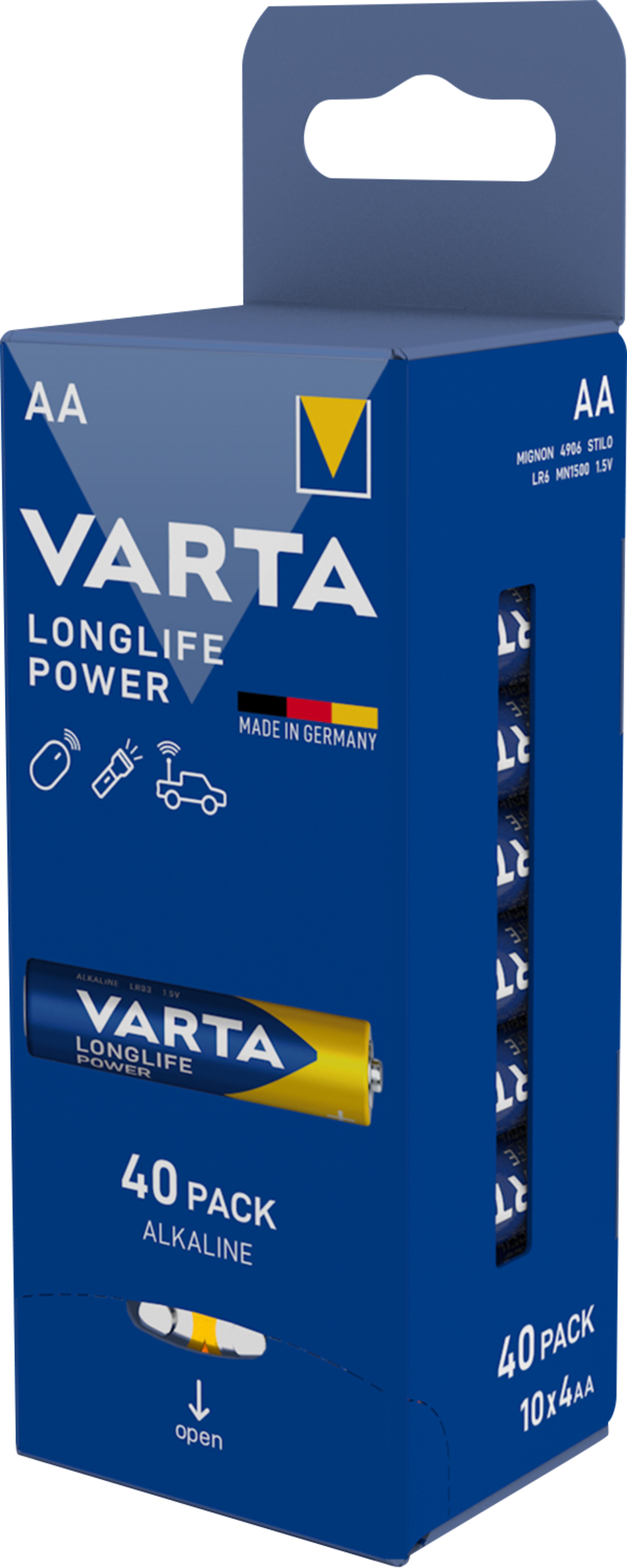 Varta Longlife LR06 AA Battery 40-pack