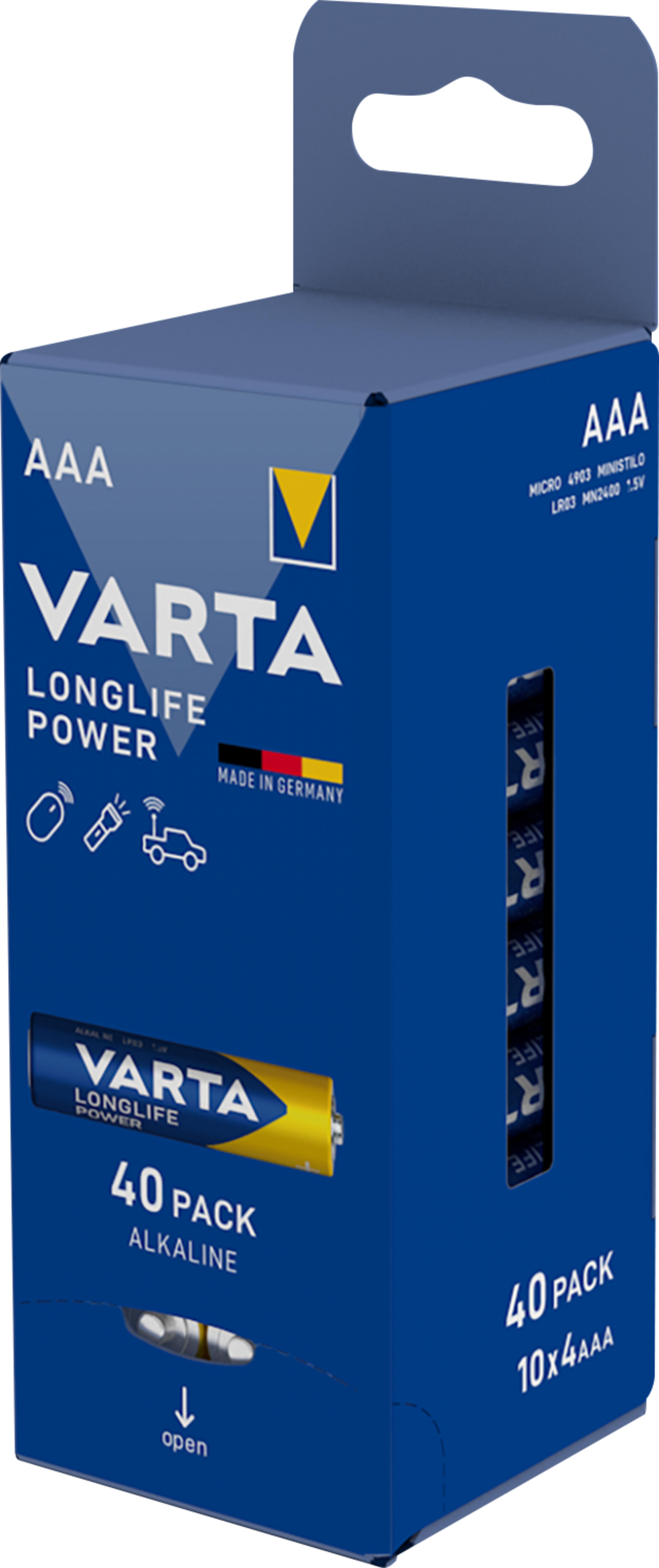Varta Longlife LR03 AAA Batterie 40Stück
