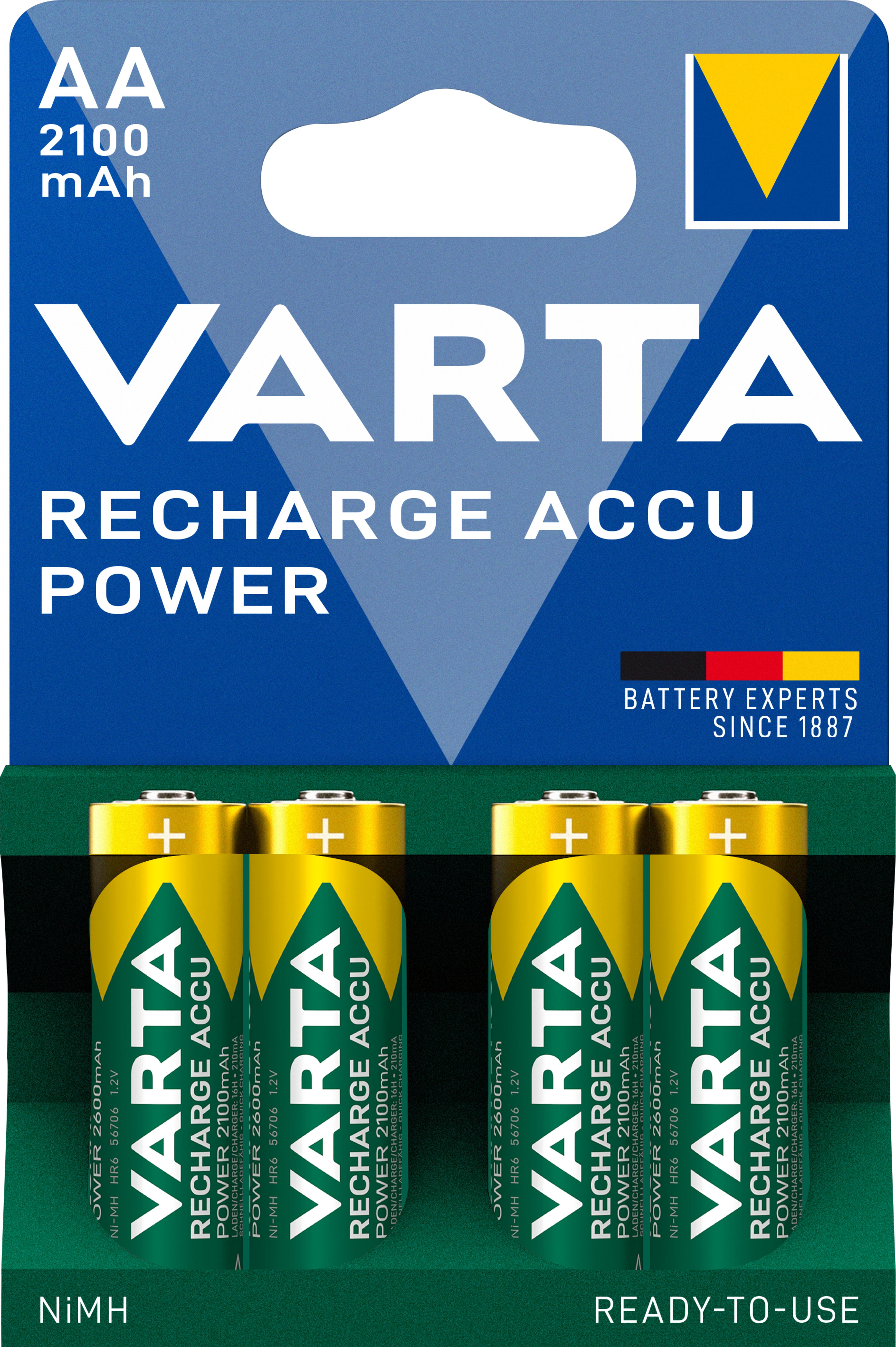 Piles Varta HR06 AA 2100 mAh NiMH, x 4