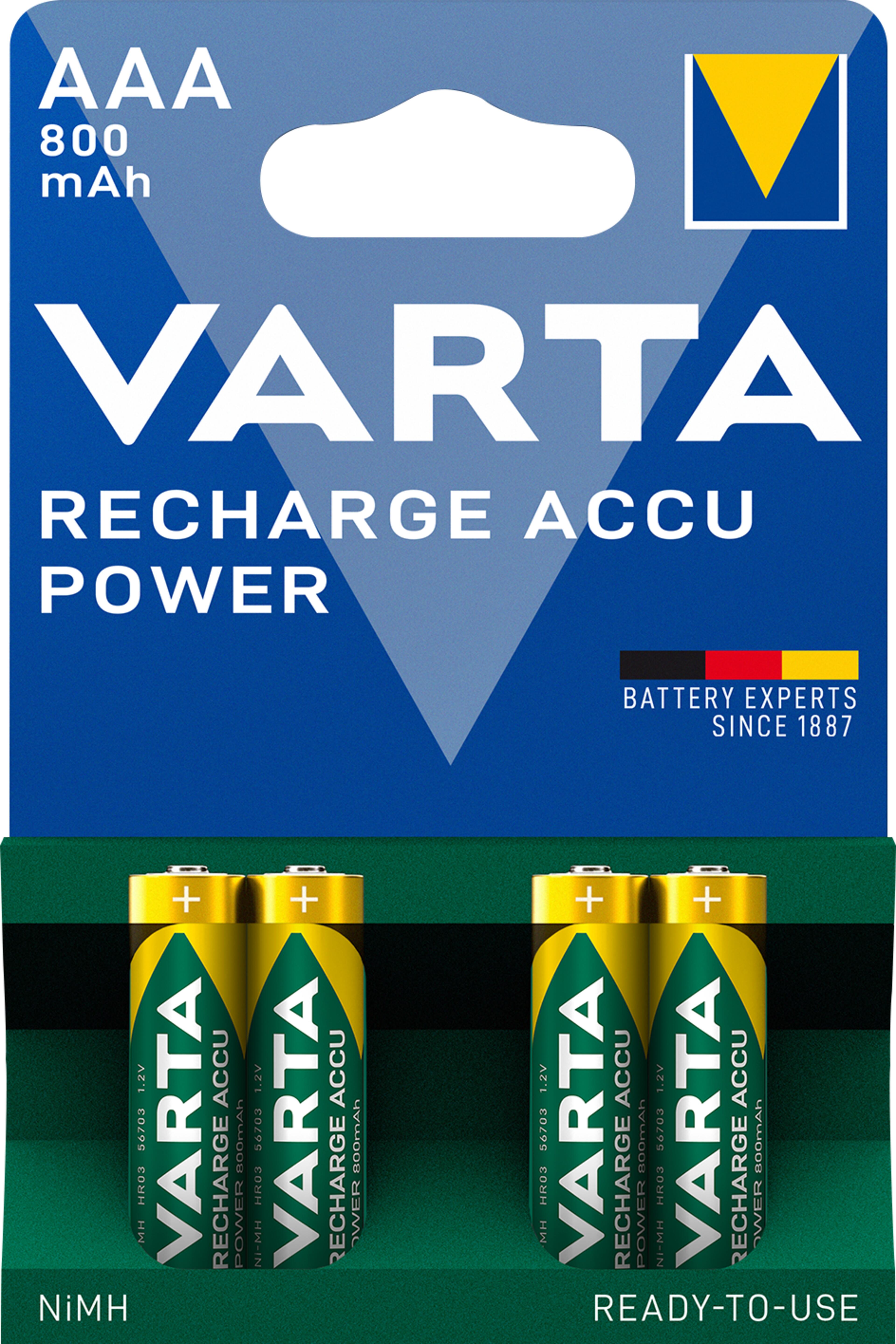 Varta HR03 AAA 800mAh NiMH Battery 4pack