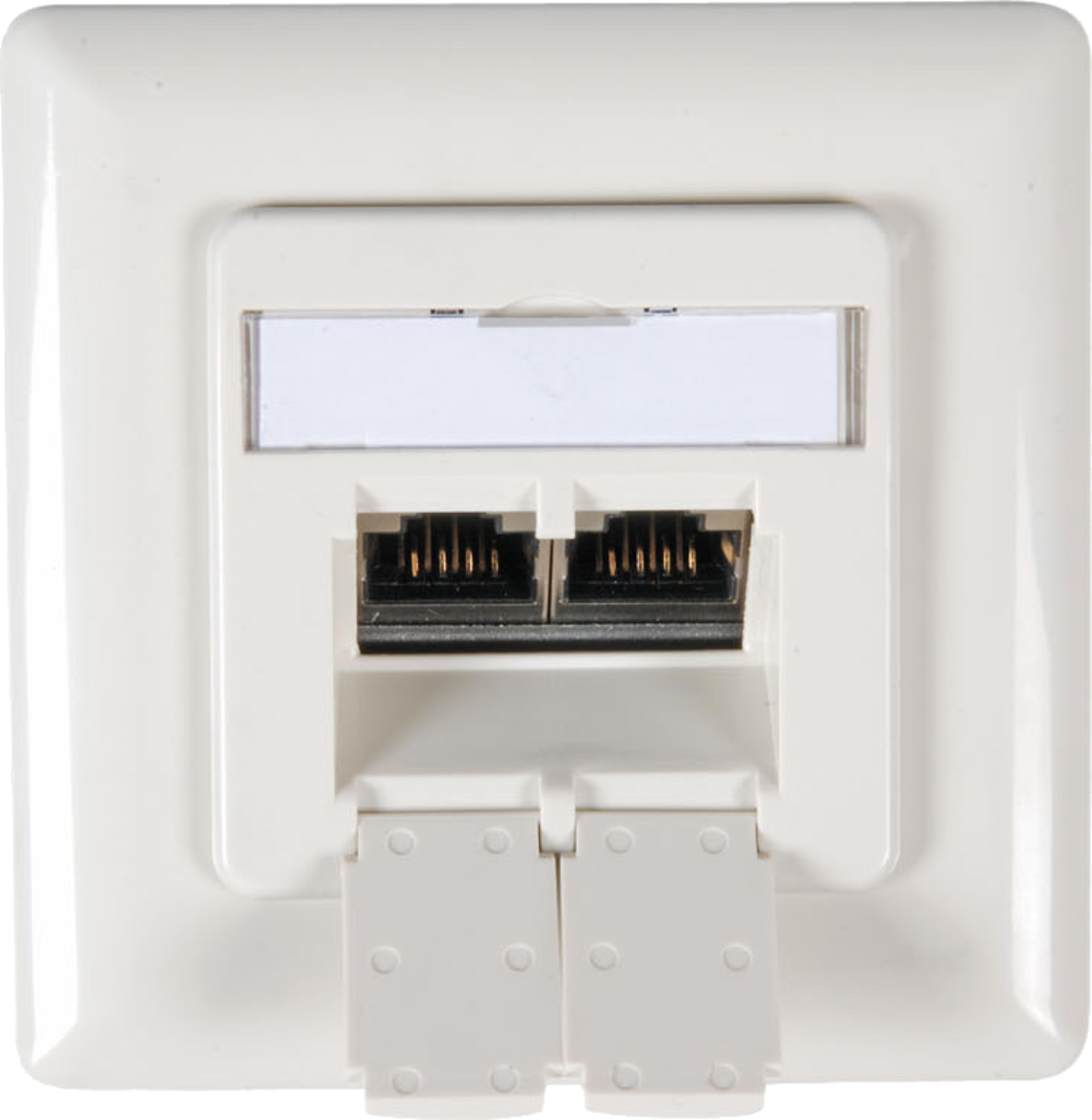 RJ45 Outlet FM 2x LSA+ Cat6 Pure White