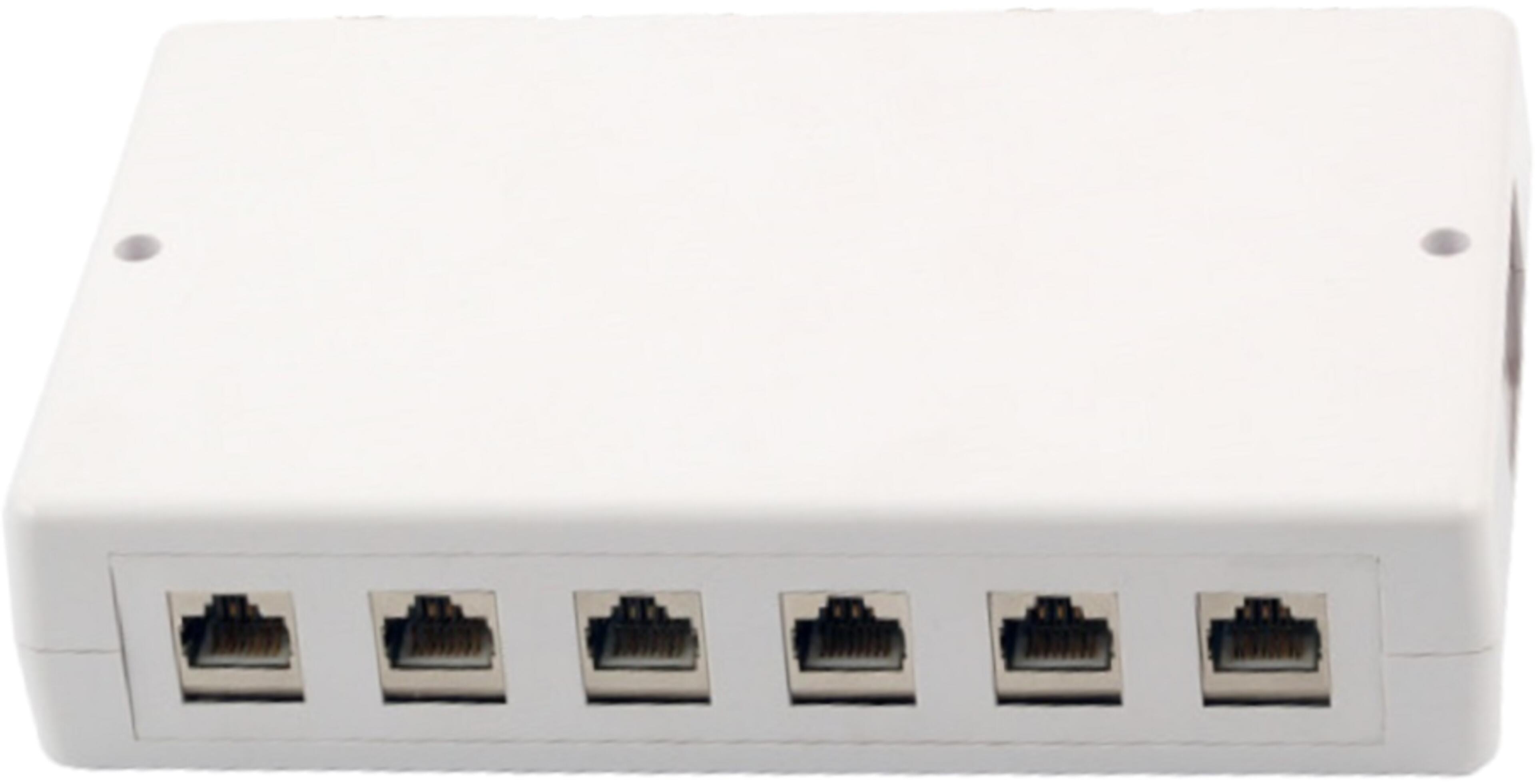 Patch Panel RJ45 Feed-Through 6x Unpop.