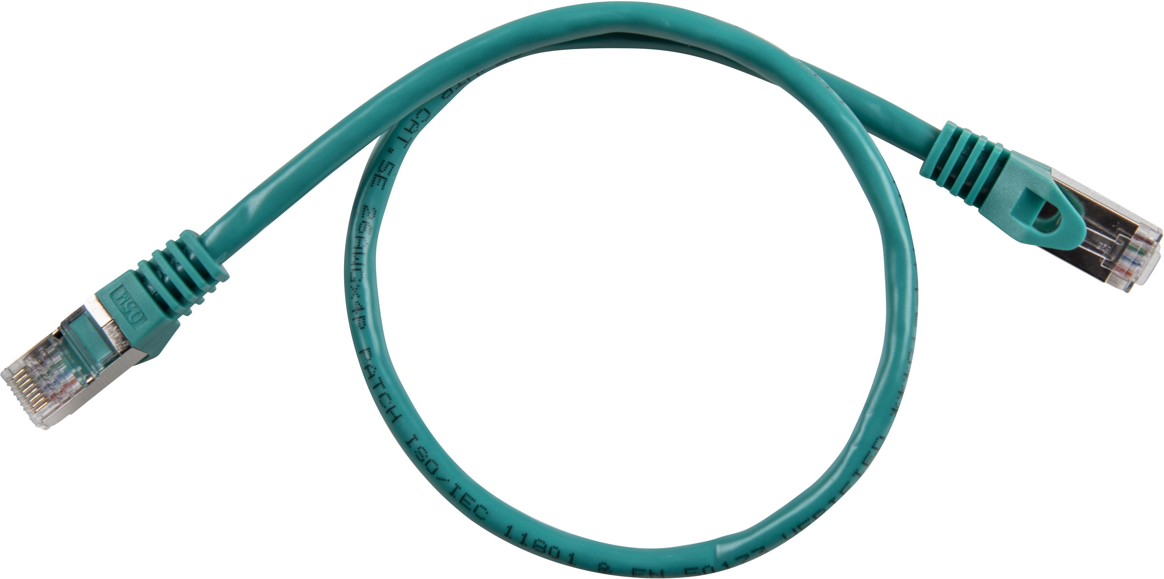 Patch Cable RJ45 SF/UTP Cat5e 0.5m Green