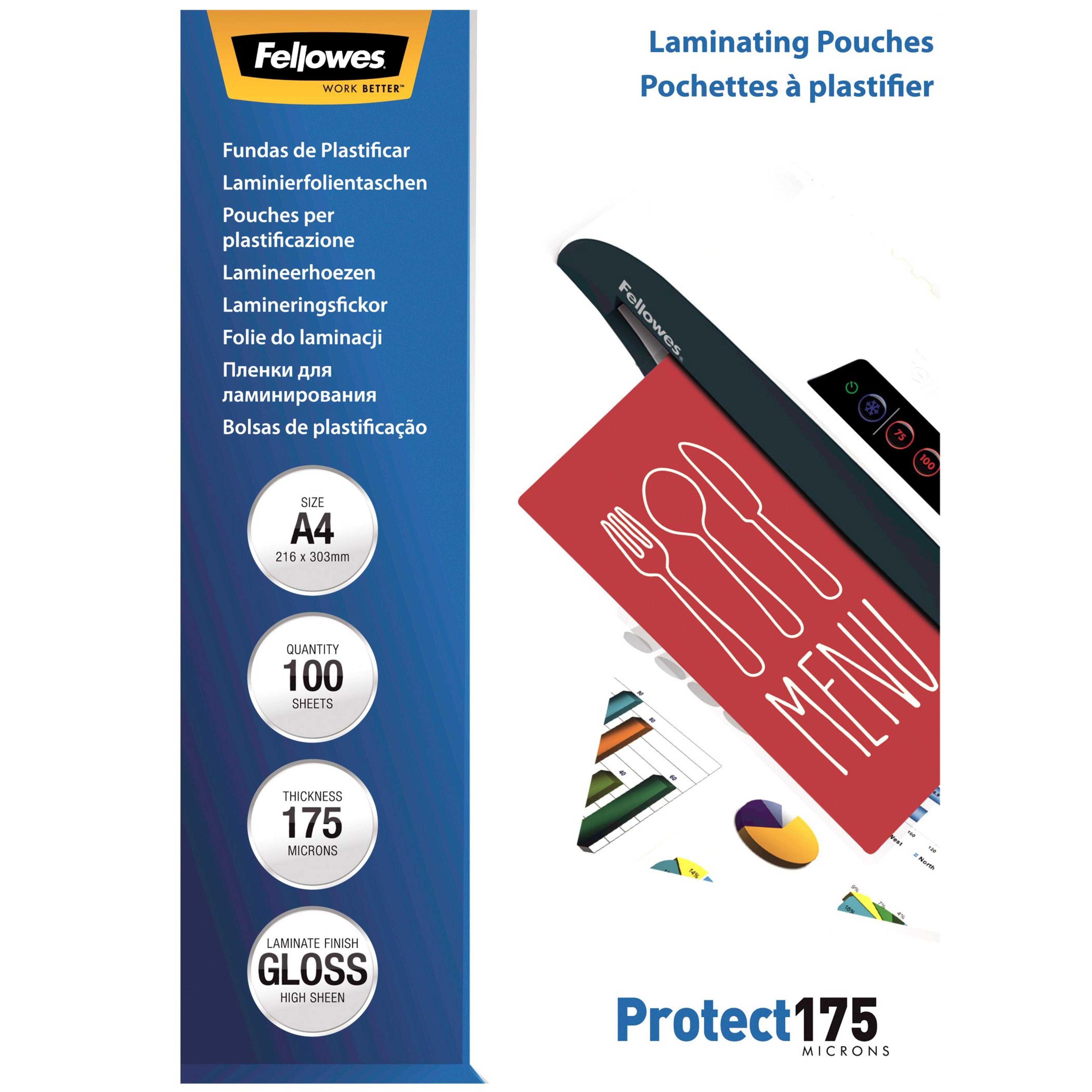 Fellowes A4 175µ Laminating Pouches x100
