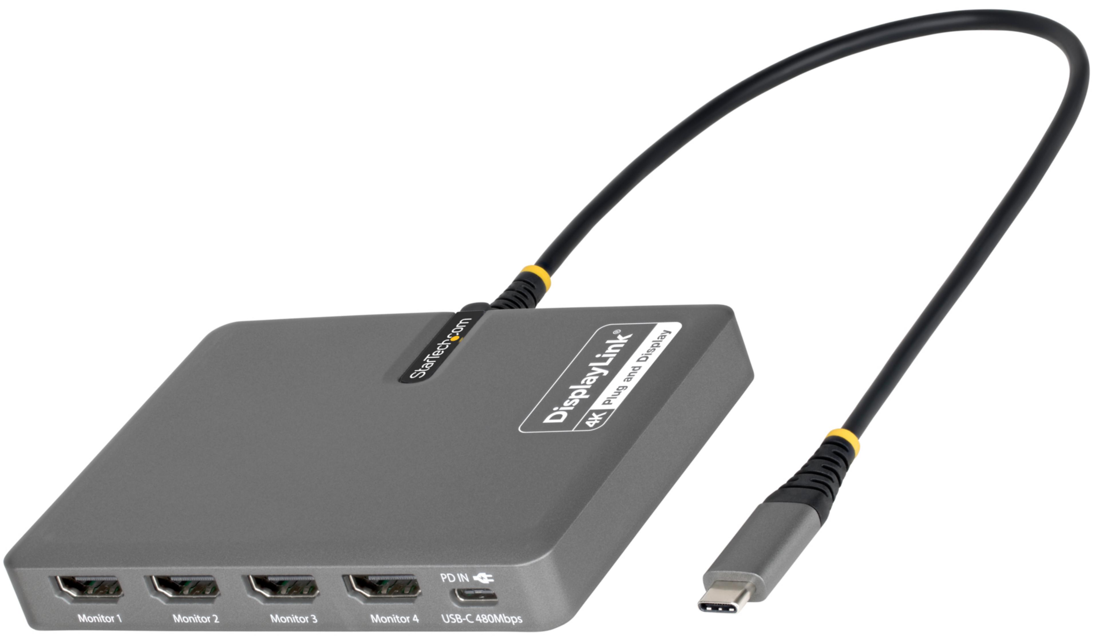 Adapter USB-C/m - 4x HDMI+USB/f