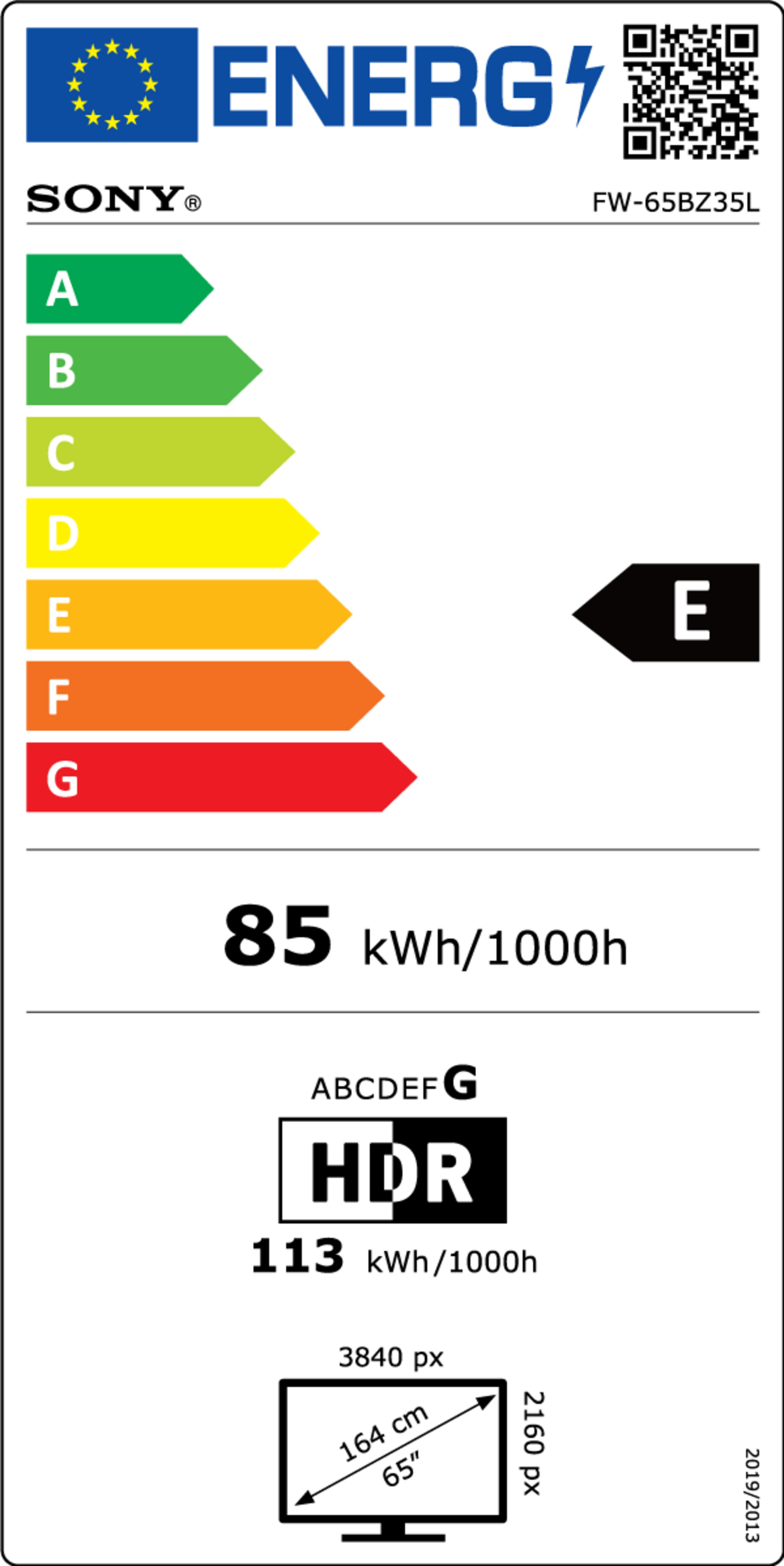 Sony Bravia FW-65BZ35L Display