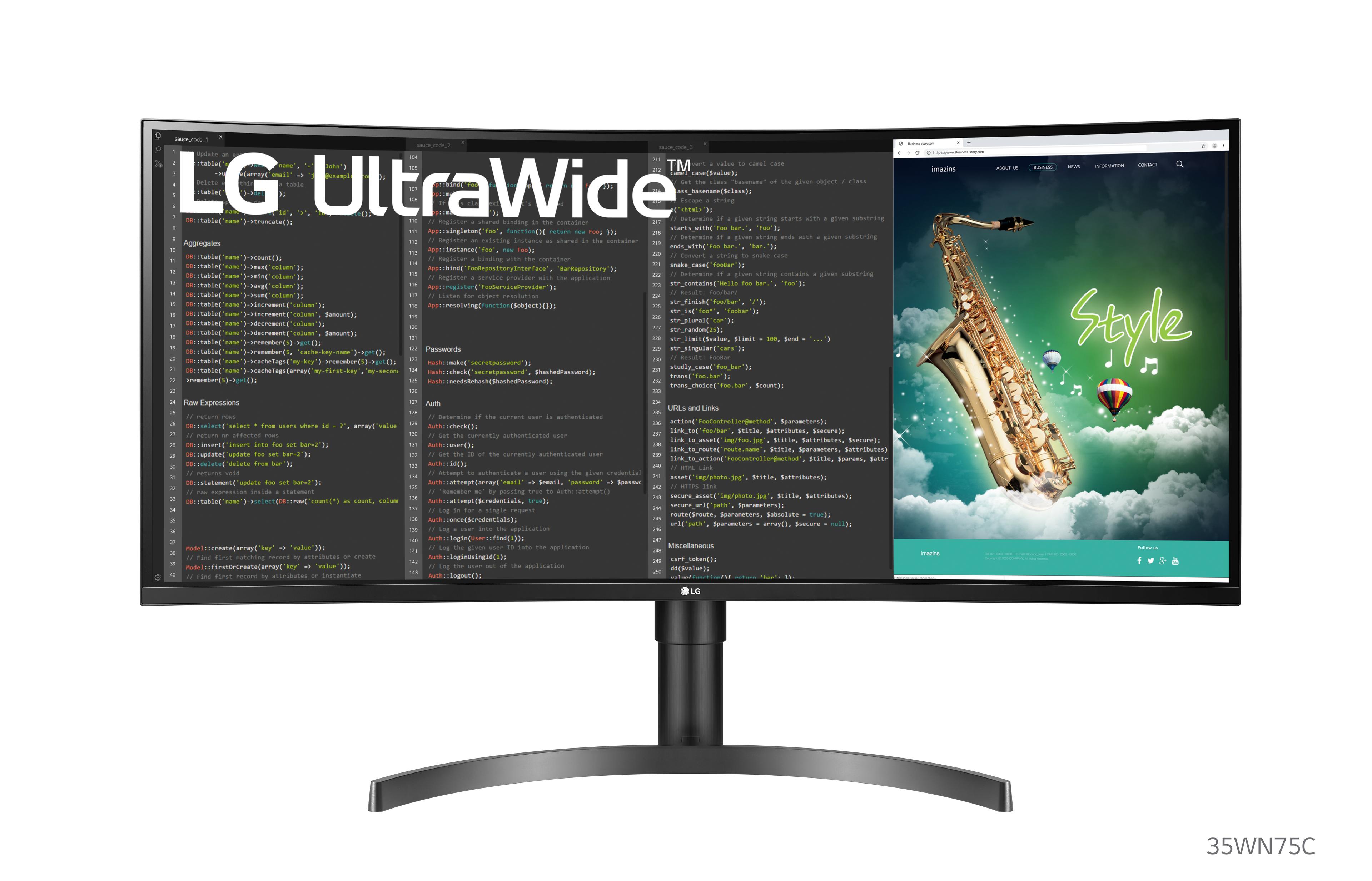 LG 35WN75CP-W UltraWide Curved Monitor